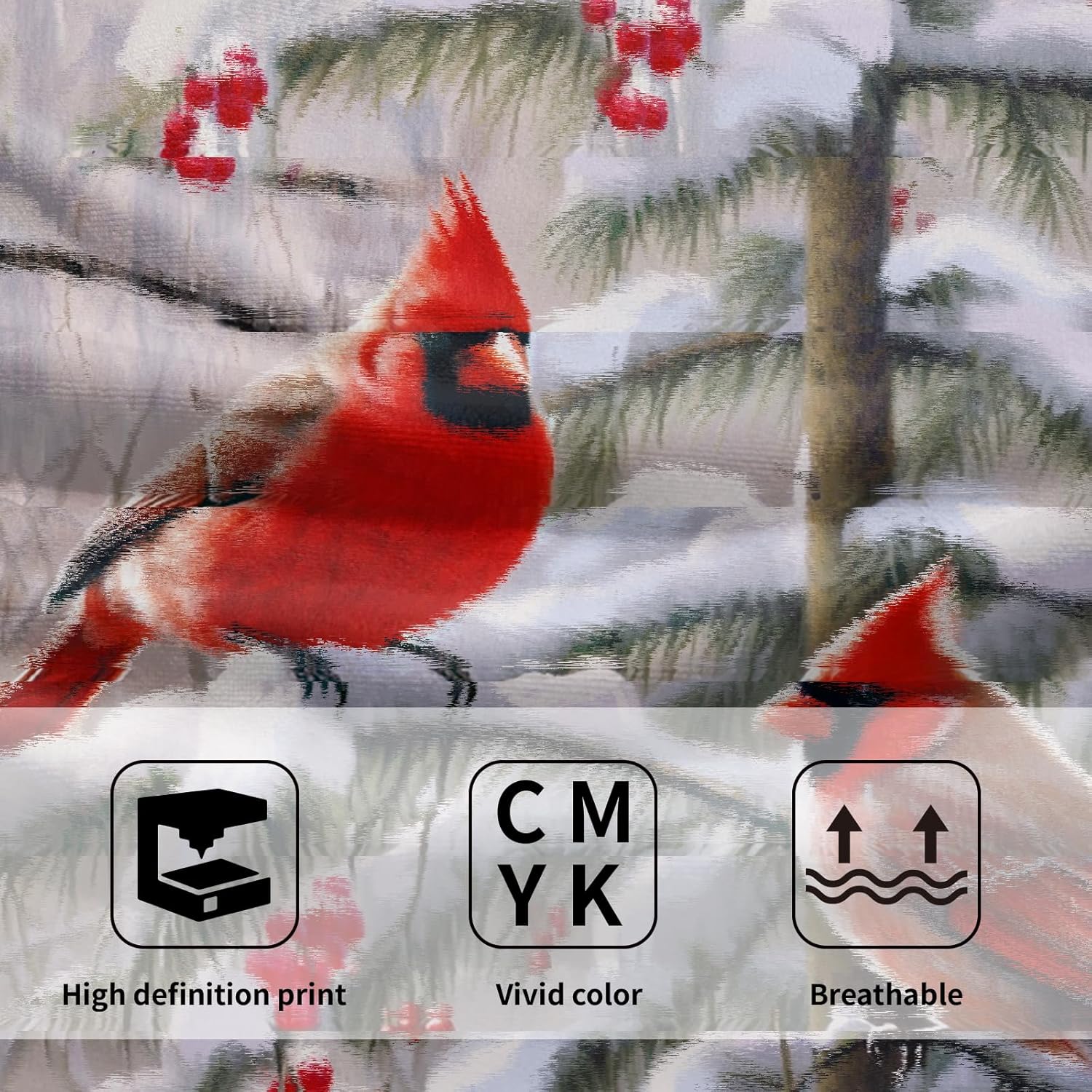Red Bird – Juego de 2 toallas de mano decorativas para baño, diseño de bayas de invierno, suaves y absorbentes, para el hogar, cocina, gimnasio