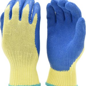 Guantes anticortes 100% de Kevlar resistentes recubiertos de látex texturizado marca G&F, de color azul, 1 par Guantes anticortes 100% de Kevlar resistentes recubiertos de látex texturizado marca G&F, de color azul, 1 par