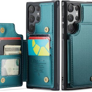 UEEBAI Funda tipo cartera con tarjetero para Samsung Galaxy S22 Ultra 5G, con bloqueo RFID, funda de piel sintética, funda tipo folio con función UEEBAI Funda tipo cartera con tarjetero para Samsung Galaxy S22 Ultra 5G, con bloqueo RFID, funda de piel sintética, funda tipo folio con función