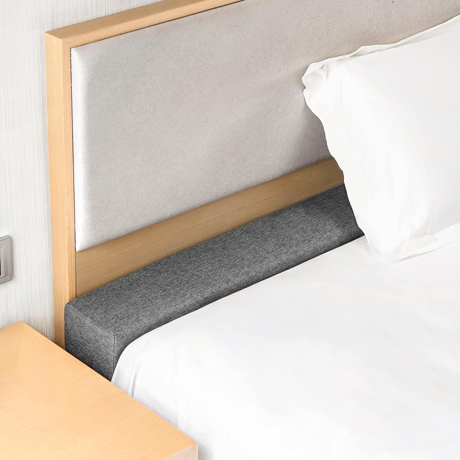 DEEPSHARK Relleno de espacio de cama para colchón matrimonial, esponja 45D de alta densidad, funda extraíble y lavable, relleno extensor de colchón