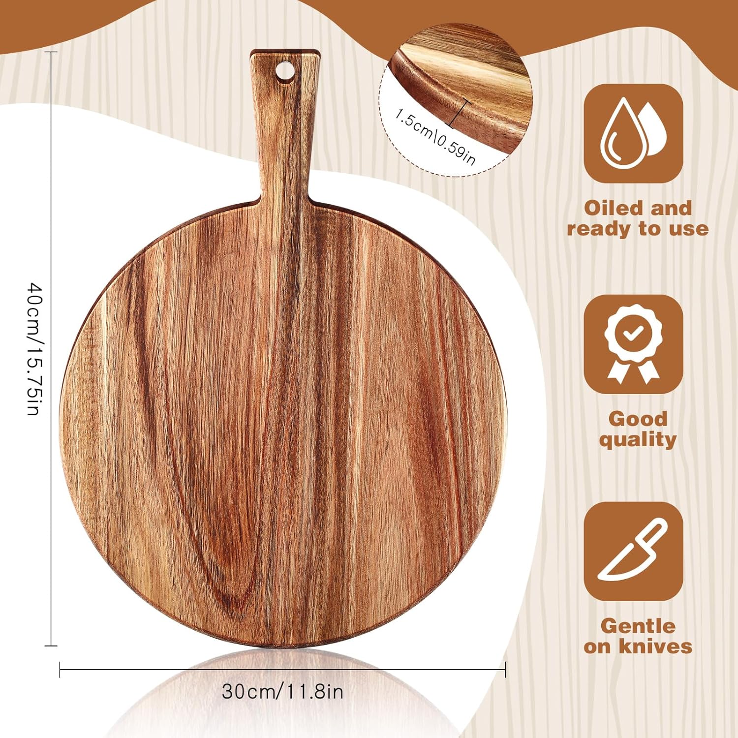 Juego de 6 tablas de queso de Navidad, tabla de cortar de madera de Navidad con mango y cuchillos de queso, tabla decorativa para quesos a granel