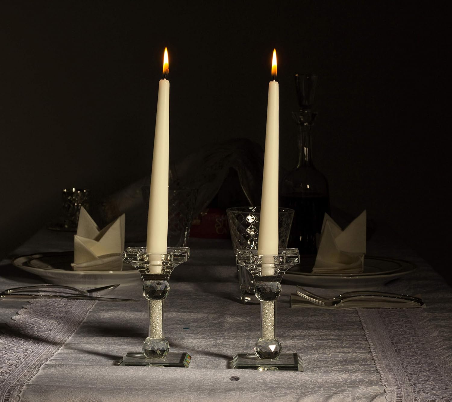 Hyoola Velas altas cónicas  Velas cónicas  Velas sin goteo color marfil  8 pulgadas (7.9 in)  7 horas de tiempo de combustión (paquete de 30)