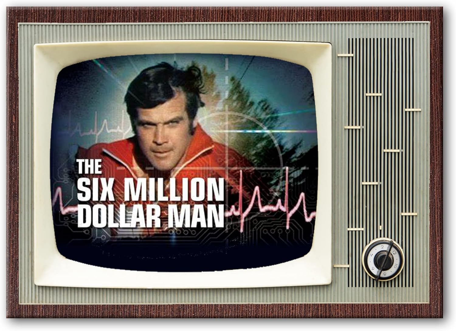 Imán retro para nevera de TV de Six Million Dollar Man