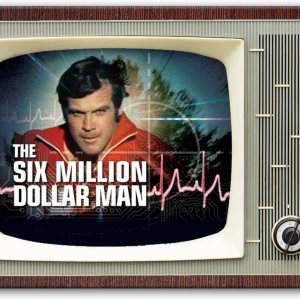 Imán retro para nevera de TV de Six Million Dollar Man Imán retro para nevera de TV de Six Million Dollar Man