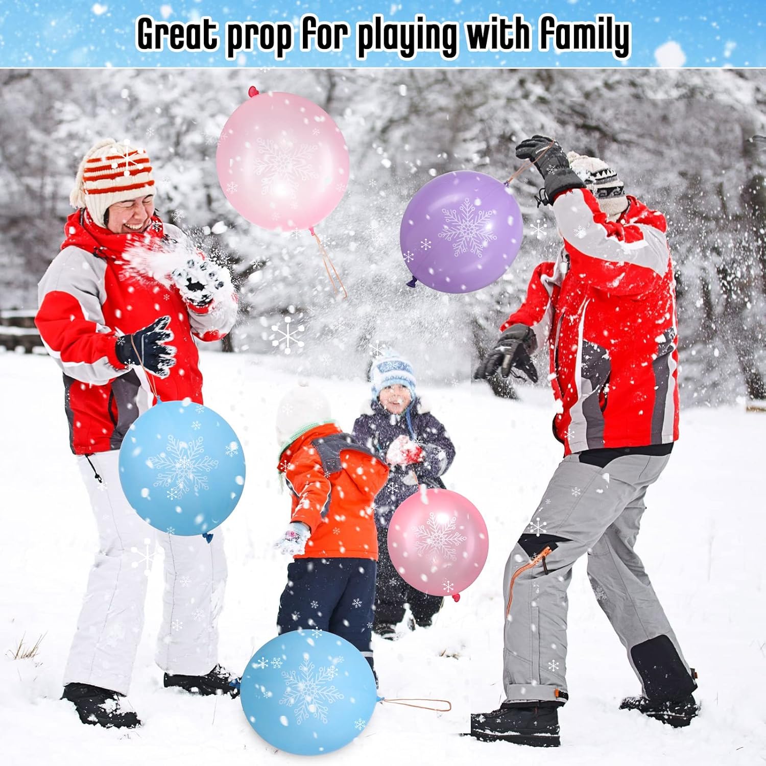 36 globos con forma de copo de nieve de 18 pulgadas, globos de perforación con temática de invierno, regalos de fiesta para niños, premios de