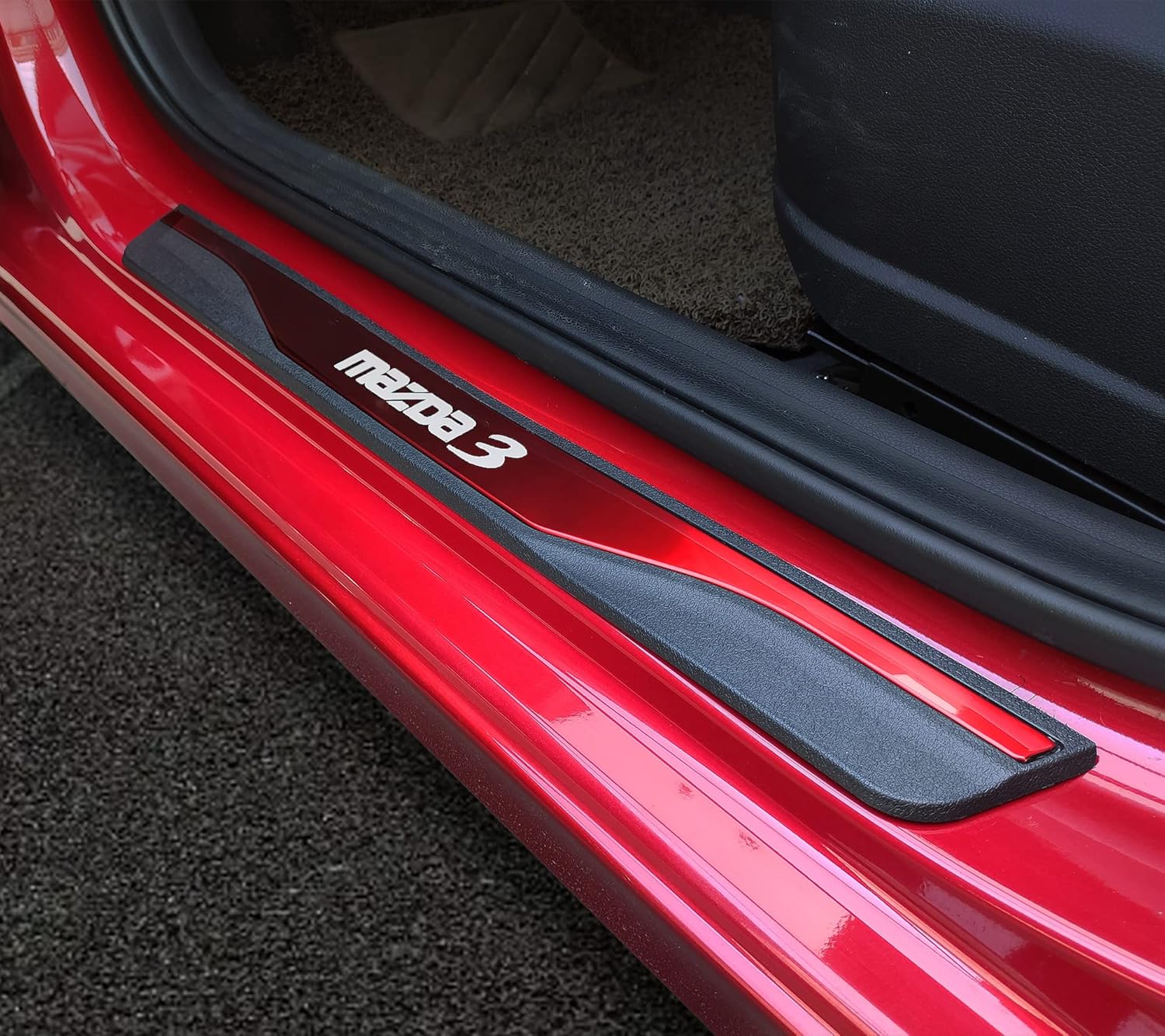 GZBFTDH Protector de rasguños para umbral de puerta de automóvil, para Mazda 3 2015-2022, piezas de accesorios, cubierta de placa protectora de