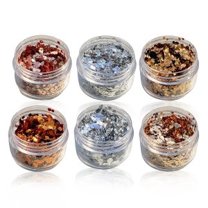 Copos de metal genuino, cobre, plata, oro Copos de metal genuino, cobre, plata, oro