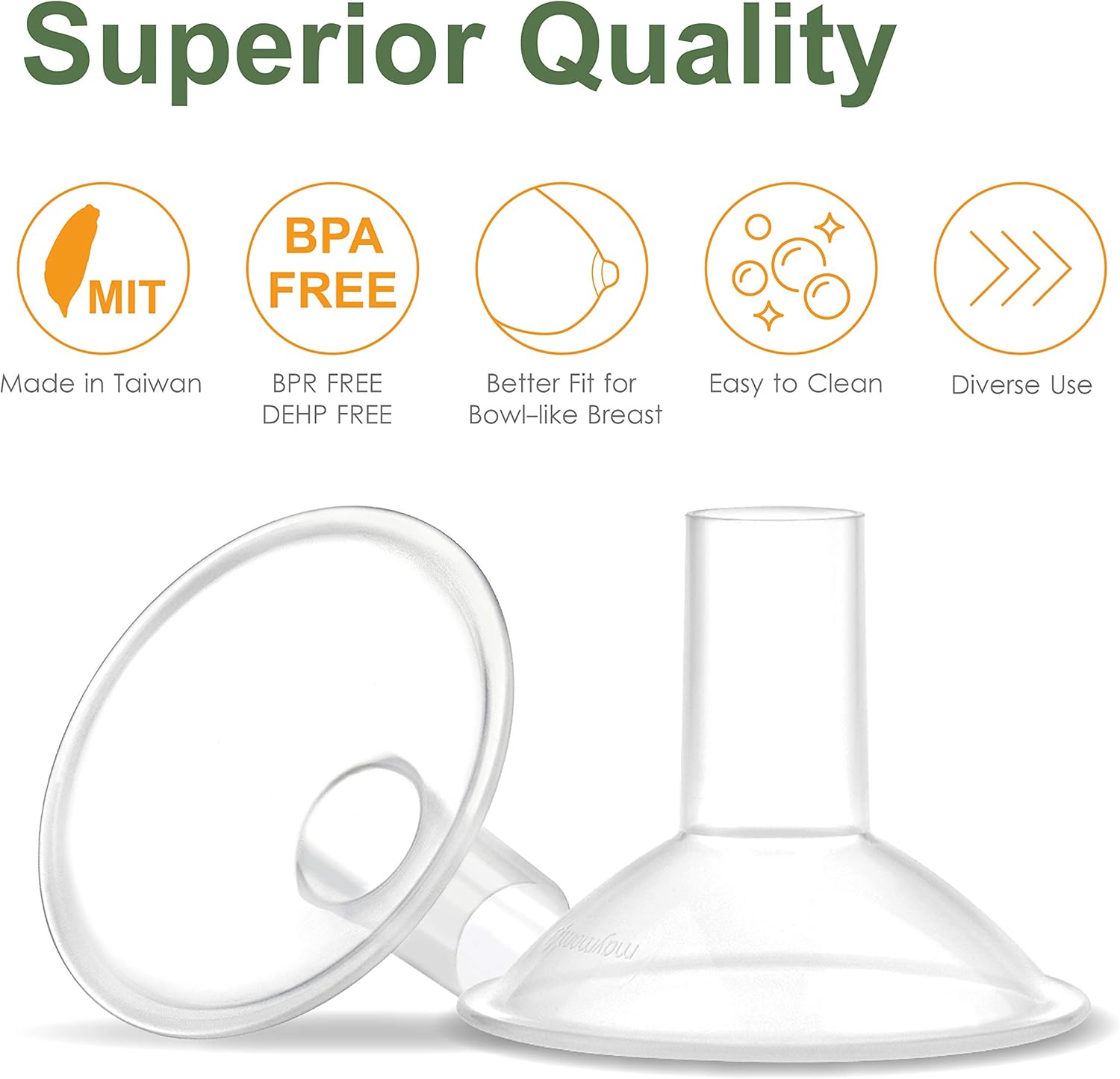 Maymom MyFit Crater Series – Protector de pecho pequeño de 0.551 in, diseño de dos piezas, compatible con extractores de leche Medela no piezas