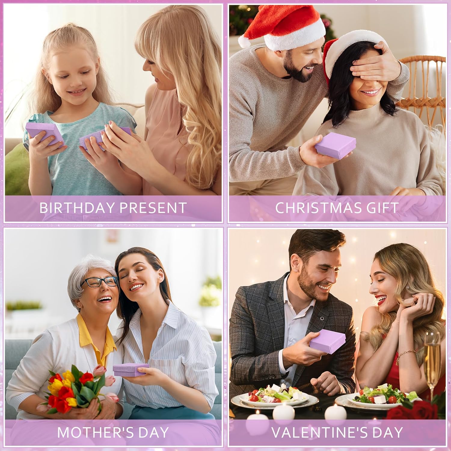36 cajas de regalo para joyas, cajas de regalo pequeñas para joyas, collares, anillos, aretes, caja de almacenamiento de regalo con cojín y tapa,