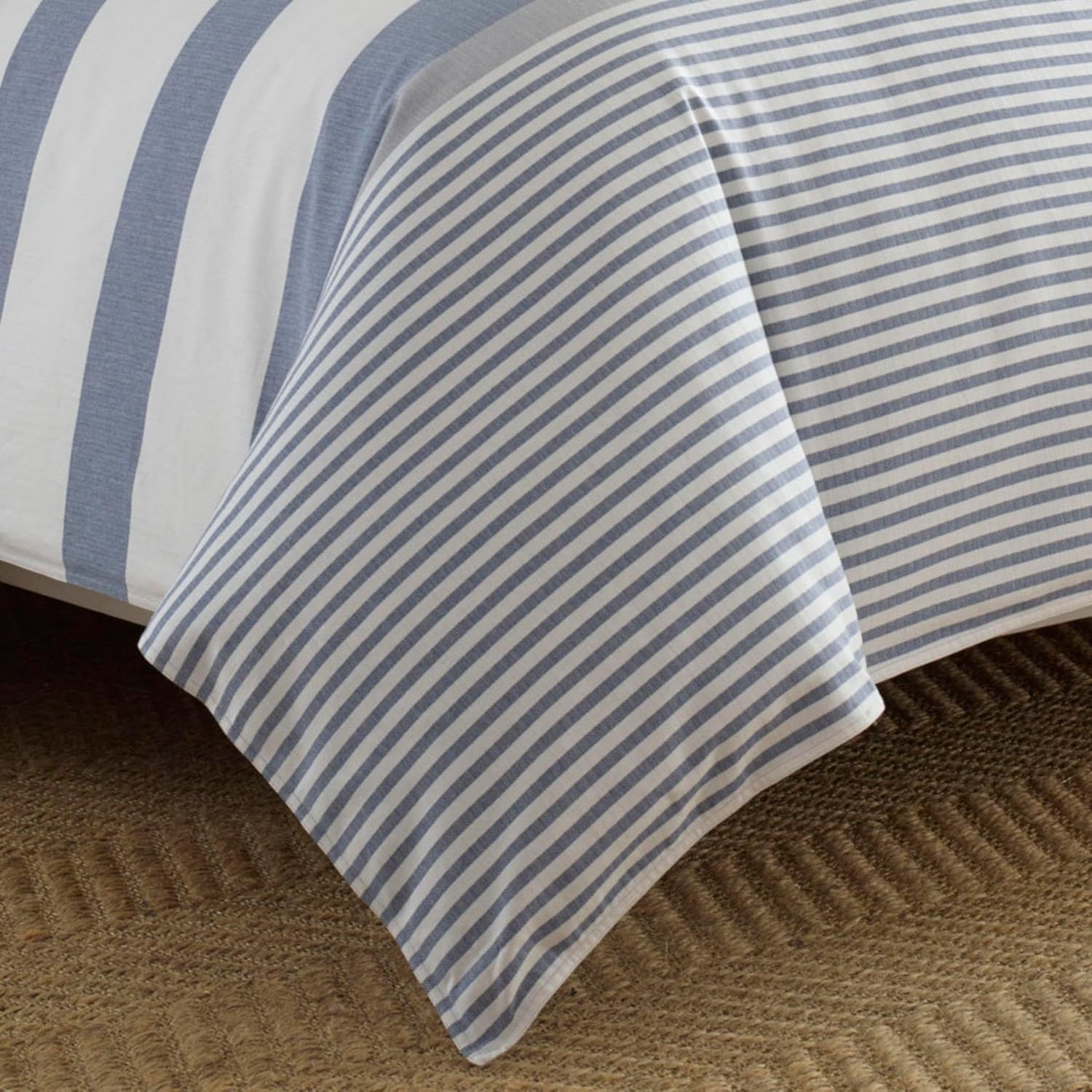 Nautica Home  Fairwater Collection  100% algodón inspirado en el Mediterráneo, funda de edredón a juego, juego de cama de 2 piezas, individual, azul