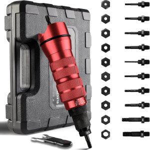 Adaptador de pistola remachadora eléctrica de taladro inalámbrico, kit de adaptador de taladro de tuerca de remache que incluye M3 M4 M5 M6 M8 M10 Adaptador de pistola remachadora eléctrica de taladro inalámbrico, kit de adaptador de taladro de tuerca de remache que incluye M3 M4 M5 M6 M8 M10