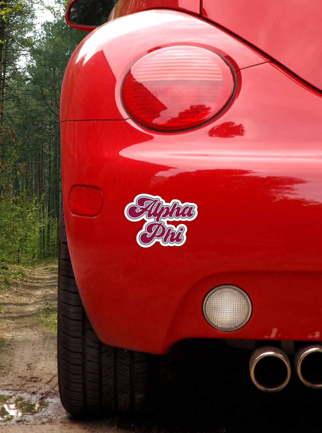 Alpha Phi – Juego de 2 imanes para coche de Sorority Retro Sorority (extraíbles, sin residuos)