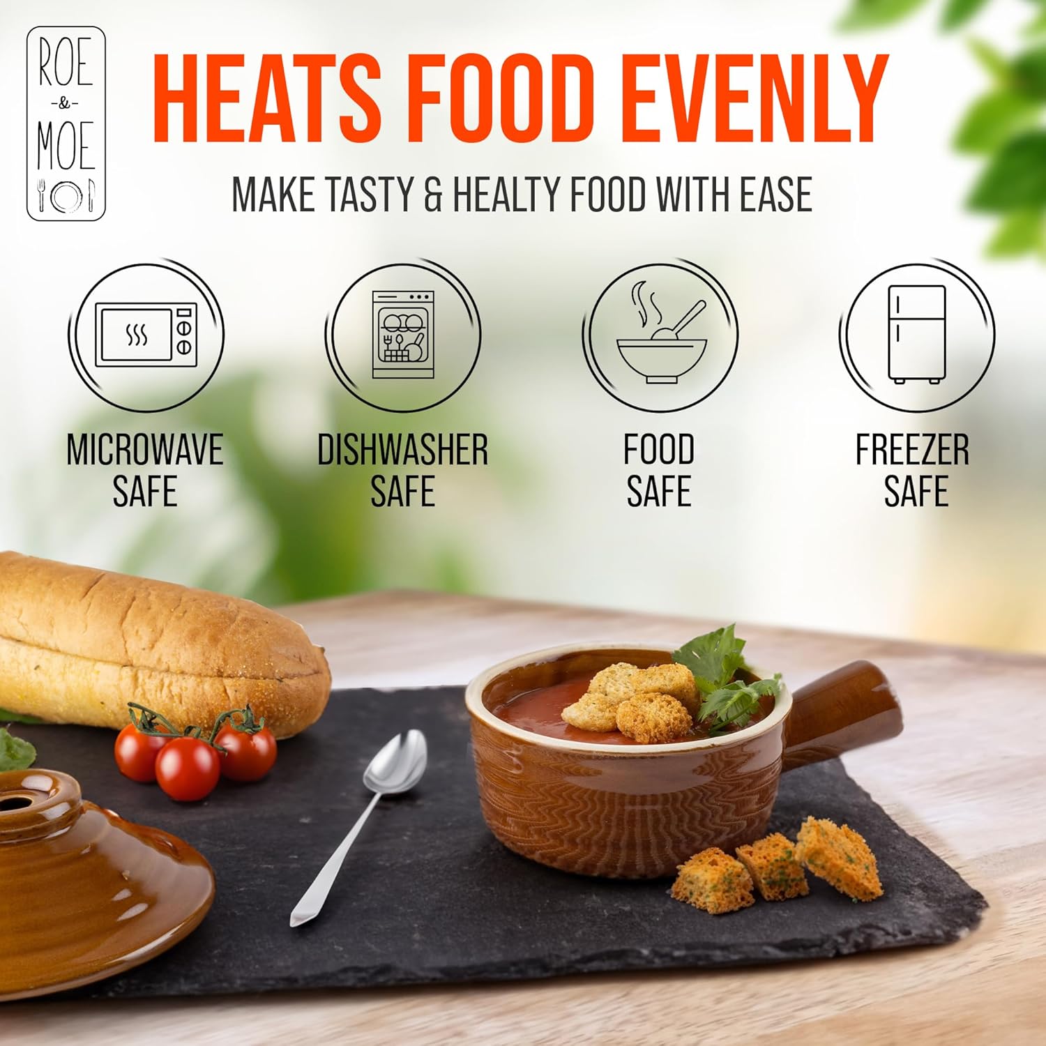 Roe & Moe Olla para huevos  Antiadherente, cerámica para microondas con tapa de chimenea y mango hueco. Reimagina el desayuno con huevos perfectos y