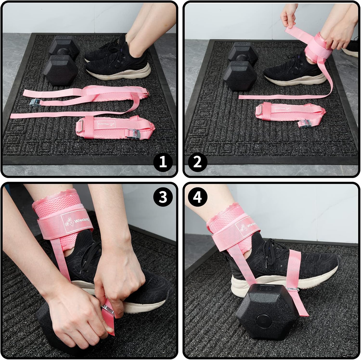 Accesorio para el pie con mancuernas Pesas ajustables en el tobillo, entrenamientos de piernas en casa para flexores de cadera, férula de espinilla,