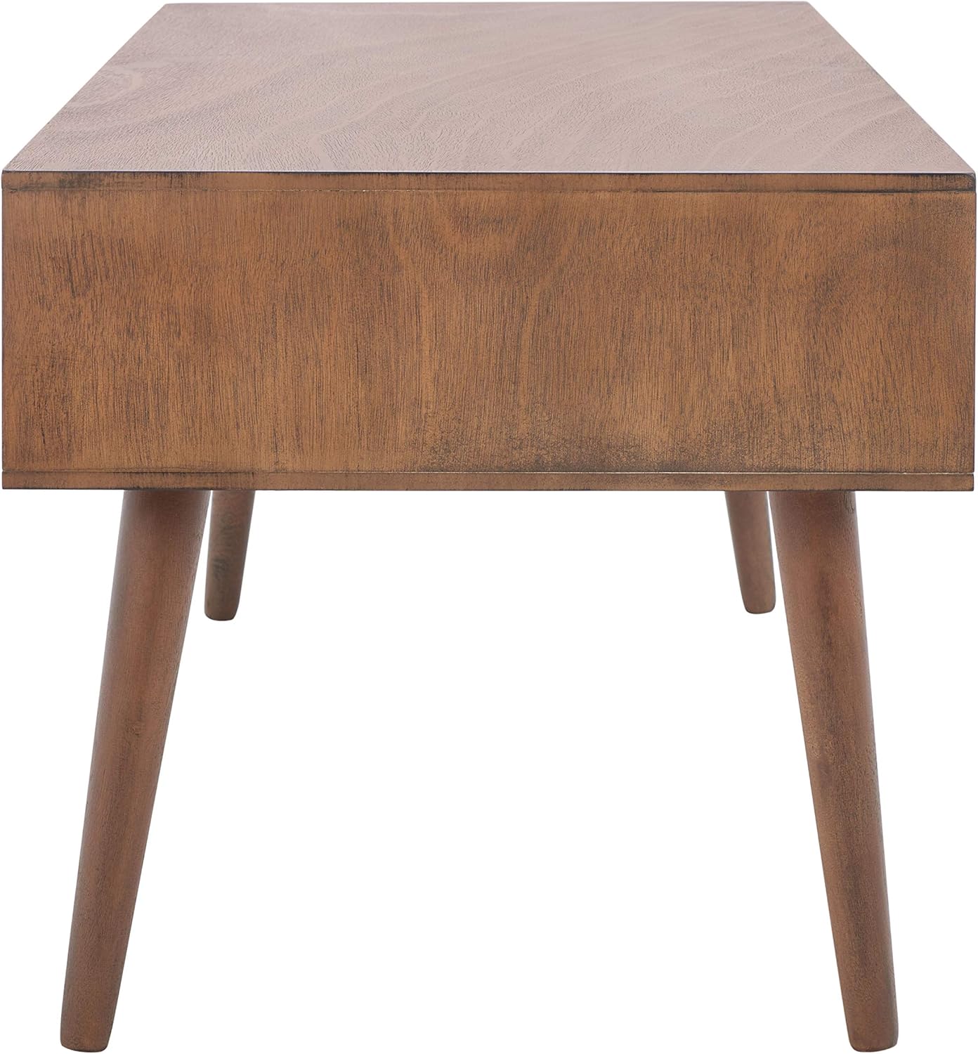 Safavieh Home Collection Mozart Mid-Century – Mesa auxiliar rectangular con 2 cajones, color marrón, 0