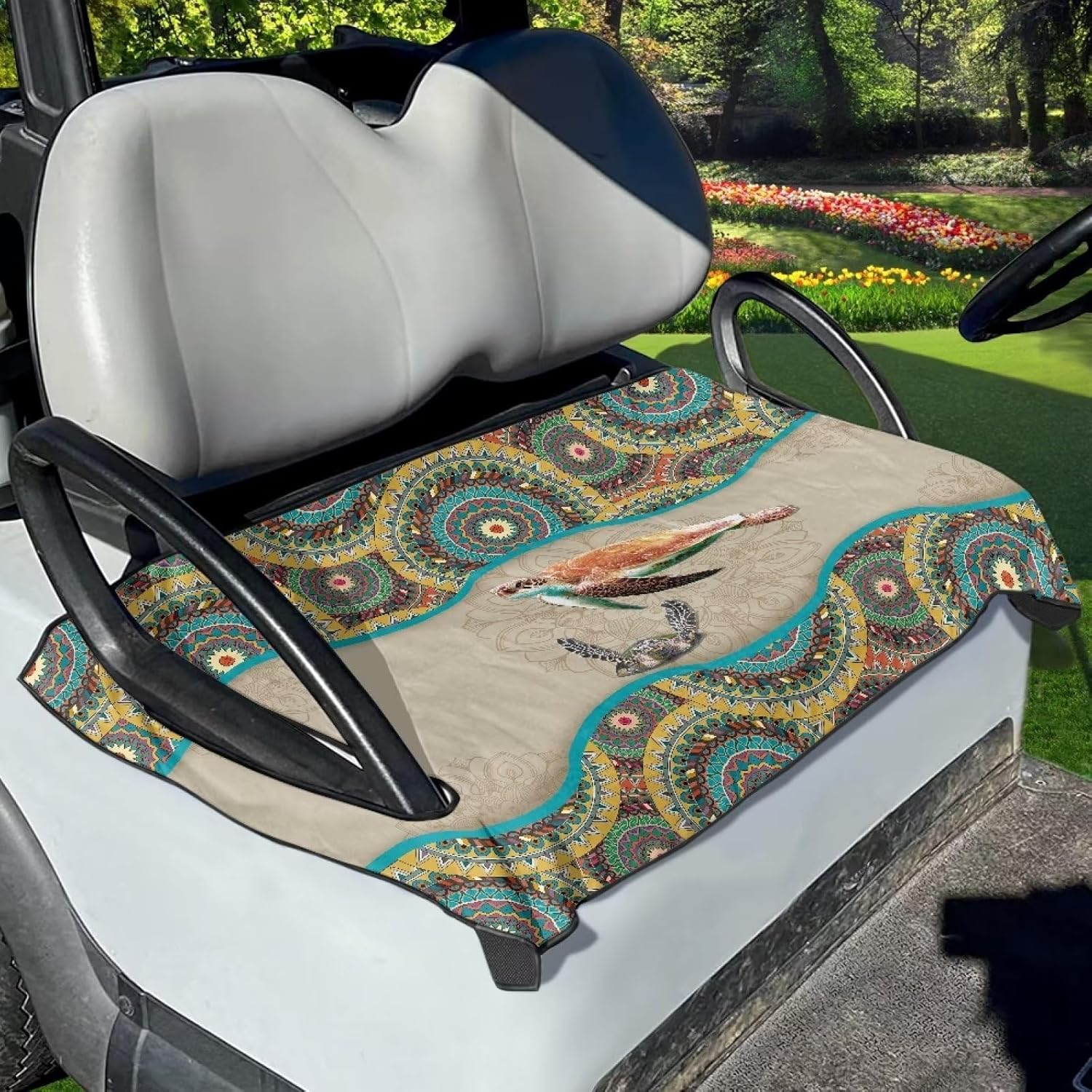Aztec Turtle – Funda de asiento de carrito de golf, ajuste universal para la mayoría de los autos de club, decoraciones de carrito de golf, regalos