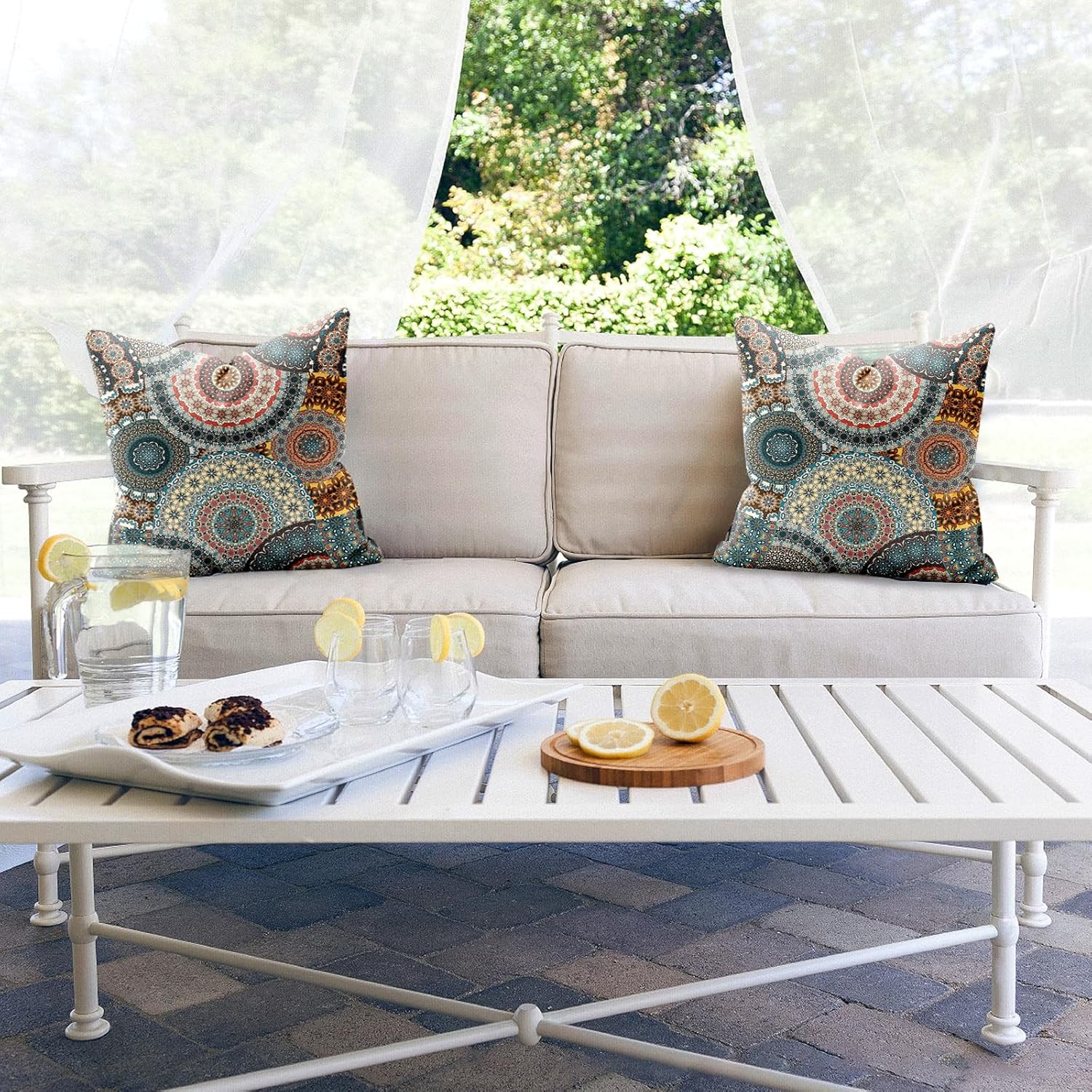 Juego de 2 fundas de almohada bohemias de 18 x 18 pulgadas, fundas de almohada suaves para sofá, dormitorio, sala de estar