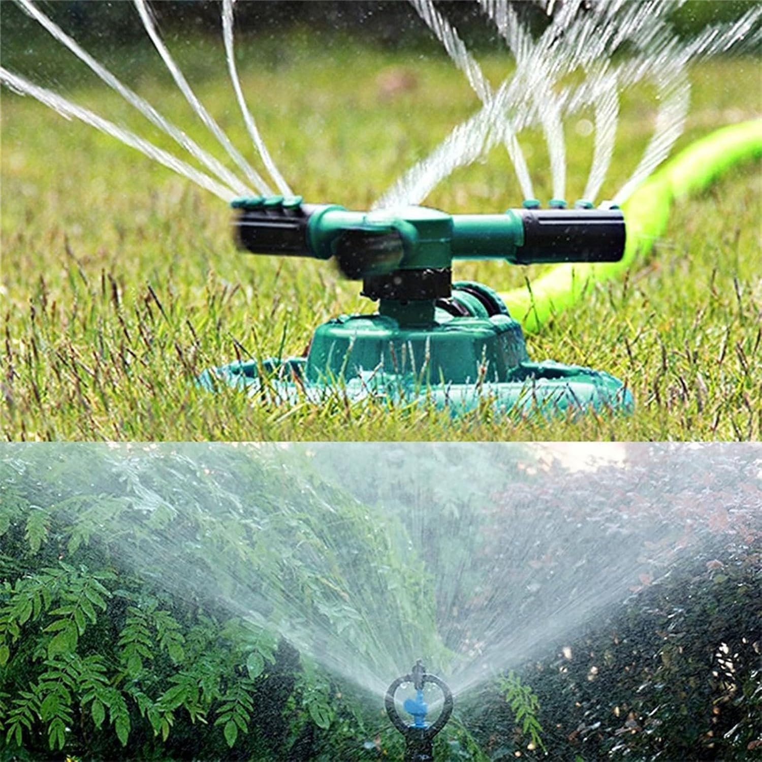 Rociador de riego de jardín ajustable con rotación de 360 grados para césped y paisajes