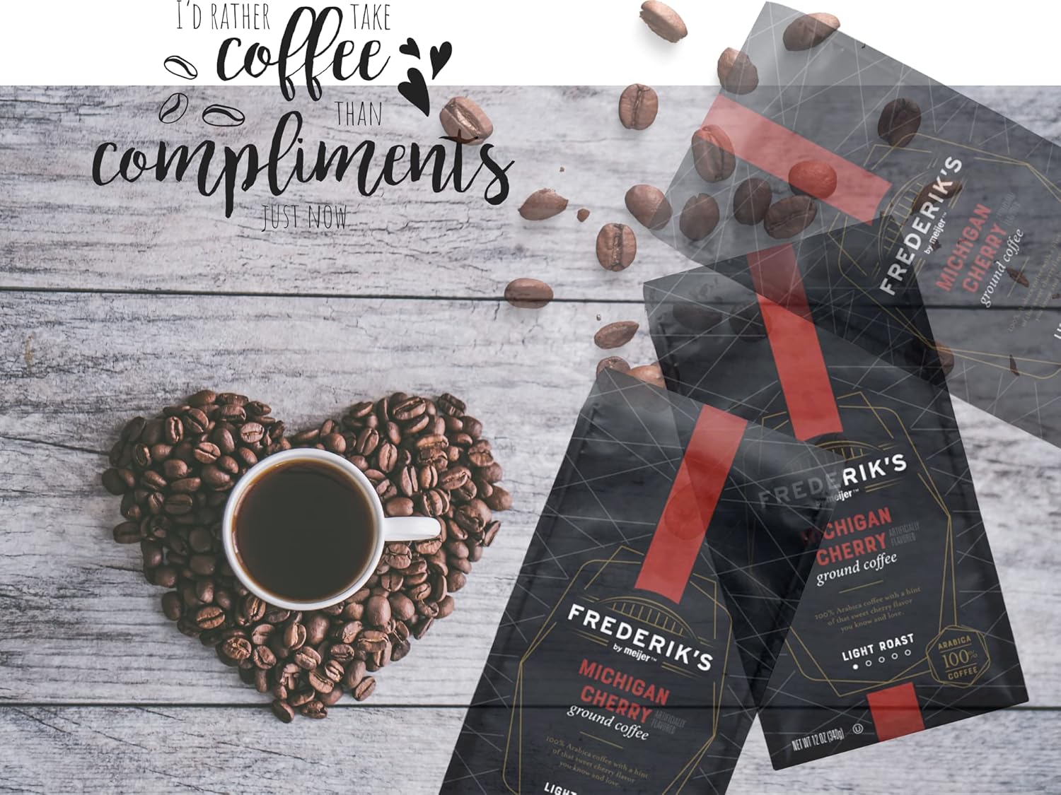 Fredrick’s Meijer Michigan Cherry – Café molido  Tostado ligero 100% arábica especial  Set de paquetes
