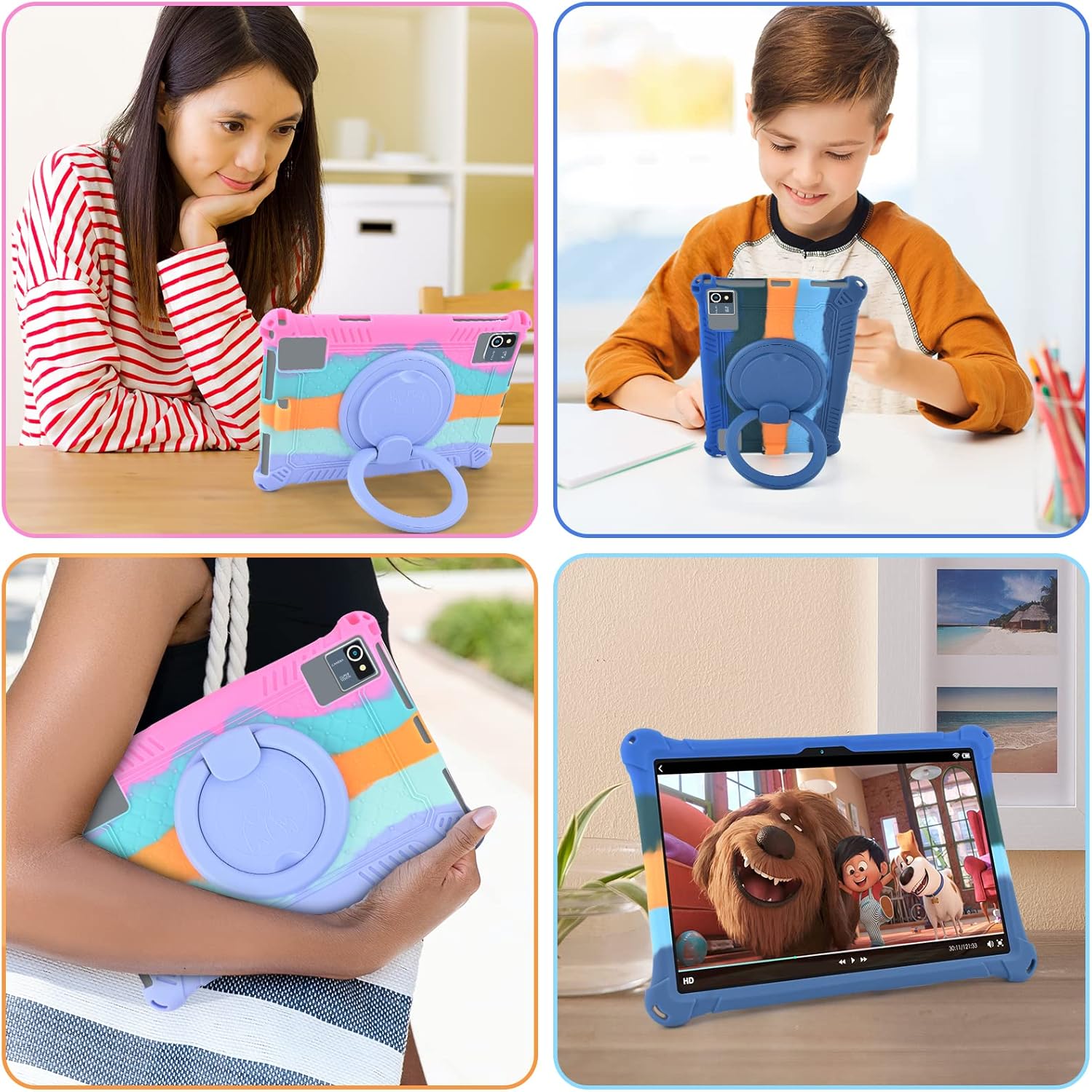 DETUOSI Funda de silicona para Plimpton PlimPad P60 de 10 pulgadas, funda protectora multiángulo para Moderness MB1001 de 10 pulgadas, Hoozo de 10.1