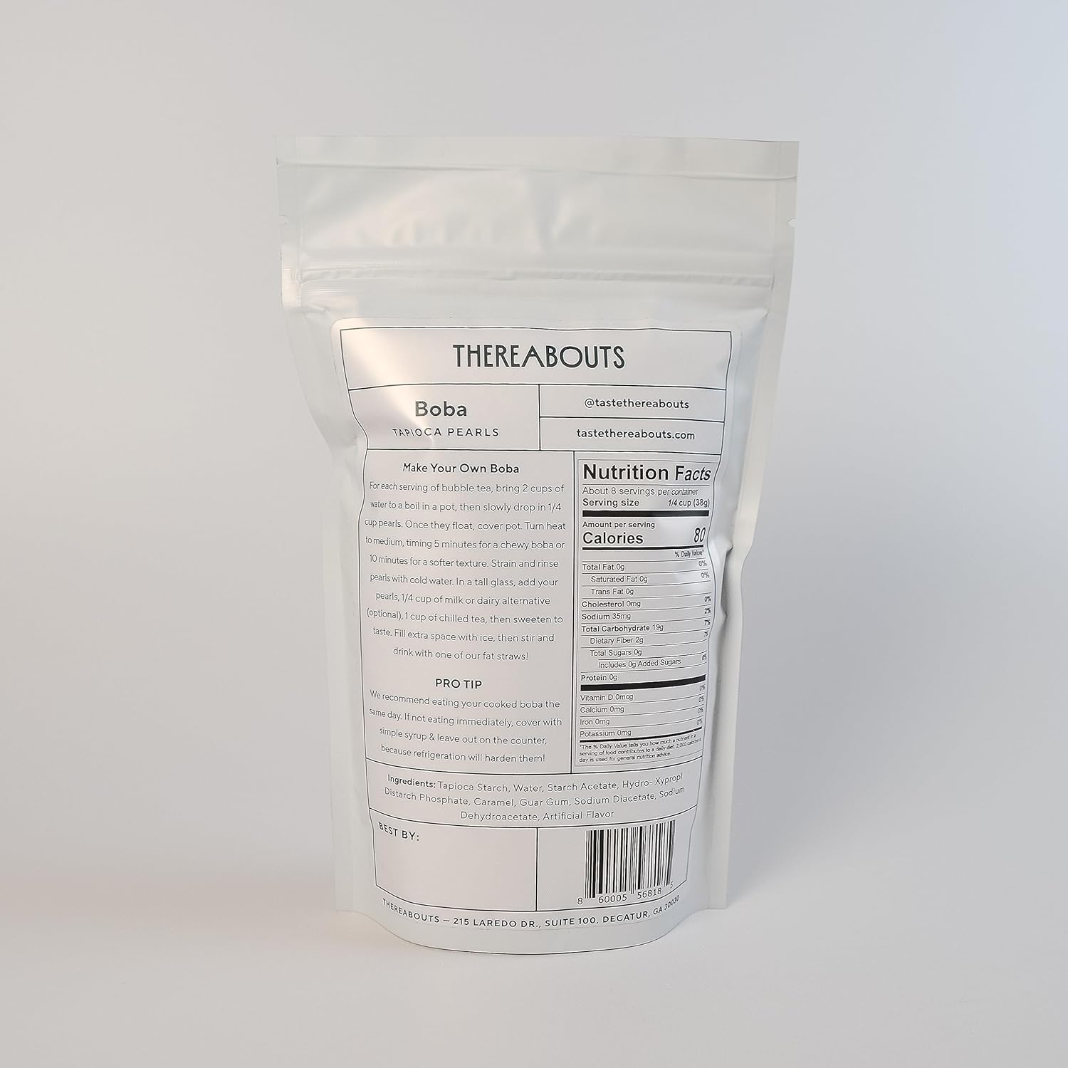 ThereAbouts – Kit de té de burbujas, té de burbujas para bricolaje, leche real, perlas de tapioca, kit Boba, 8 porciones
