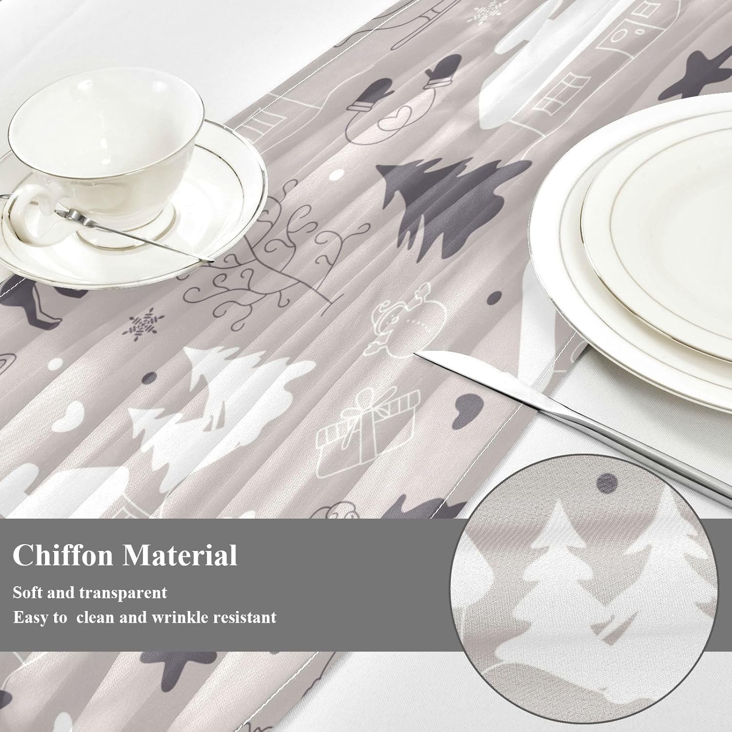 Christmas Winter Table Runner Autumn Table Runner for Kitchen Decorations Christmas Table Runner 108 Inches Long