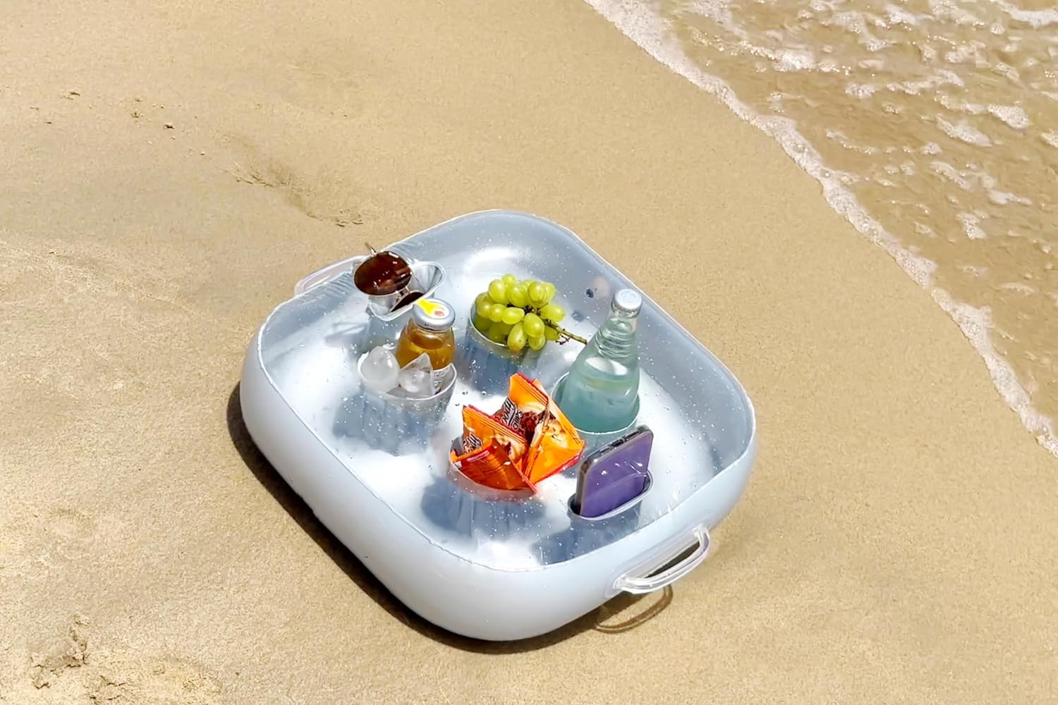 Soporte para bebidas, flotador de bebida para fiesta en la playa, accesorios para piscina y bañera de hidromasaje con gran capacidad multiusos