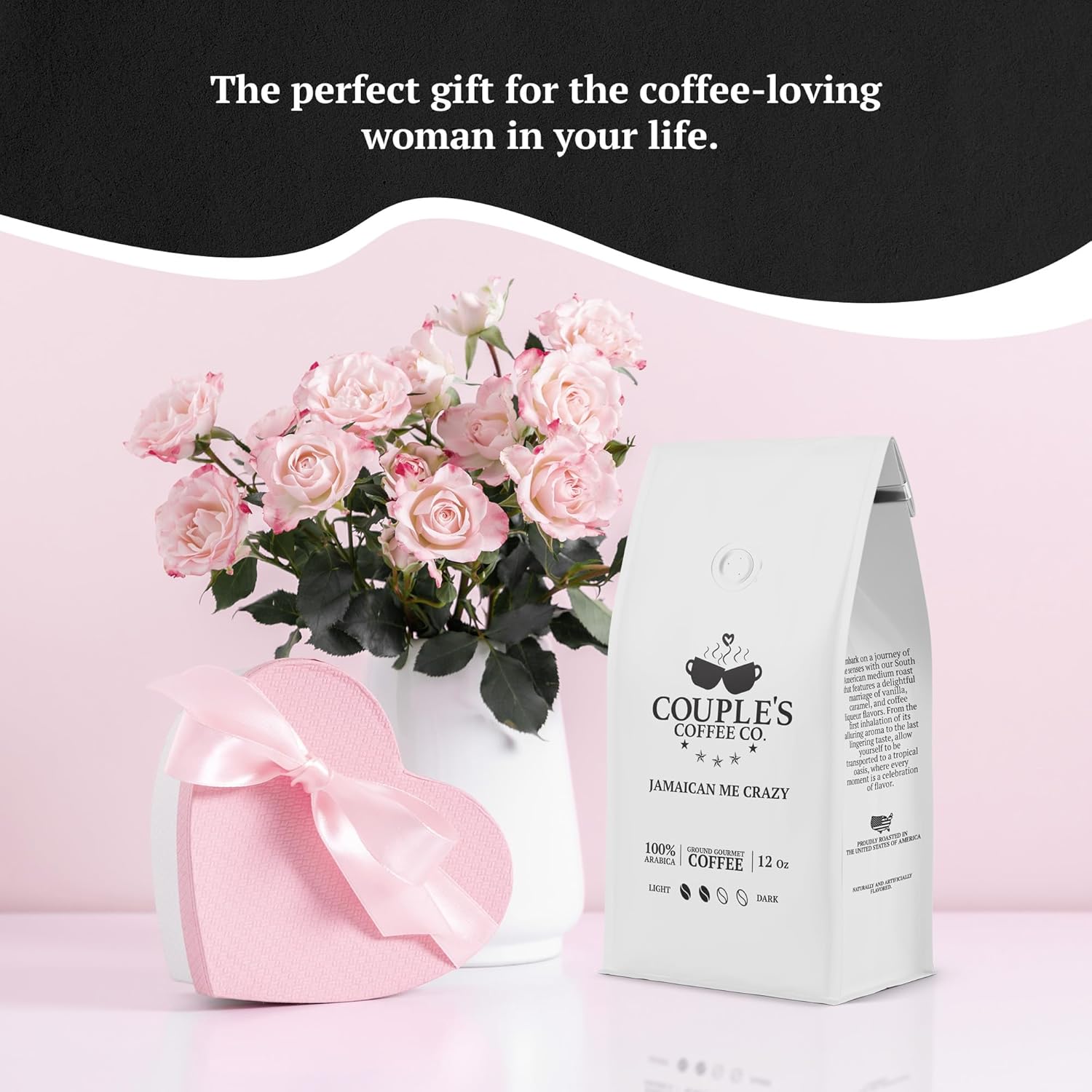 Couple’s Coffee – Café molido  Mezcla de café tostado medio Jamaican Me Crazy  Café con sabor gourmet con suaves sabores de caramelo de vainilla