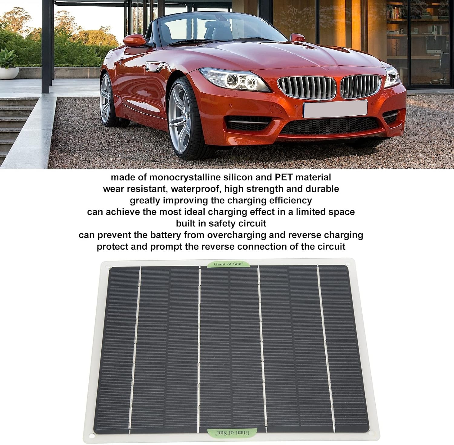Panel solar de 10 W, mantenedor de batería de 12 voltios solar, mantenimiento de batería de 12 voltios solar, piezas de caravana, panel solar de 10