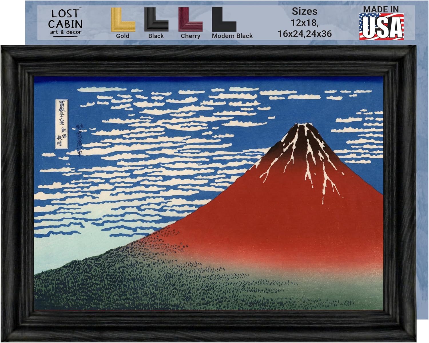 Katsushika Hokusai – Lienzo enmarcado para decoración de pared, lienzo de reproducción de pintura fina  Impresión de galería en marco de madera