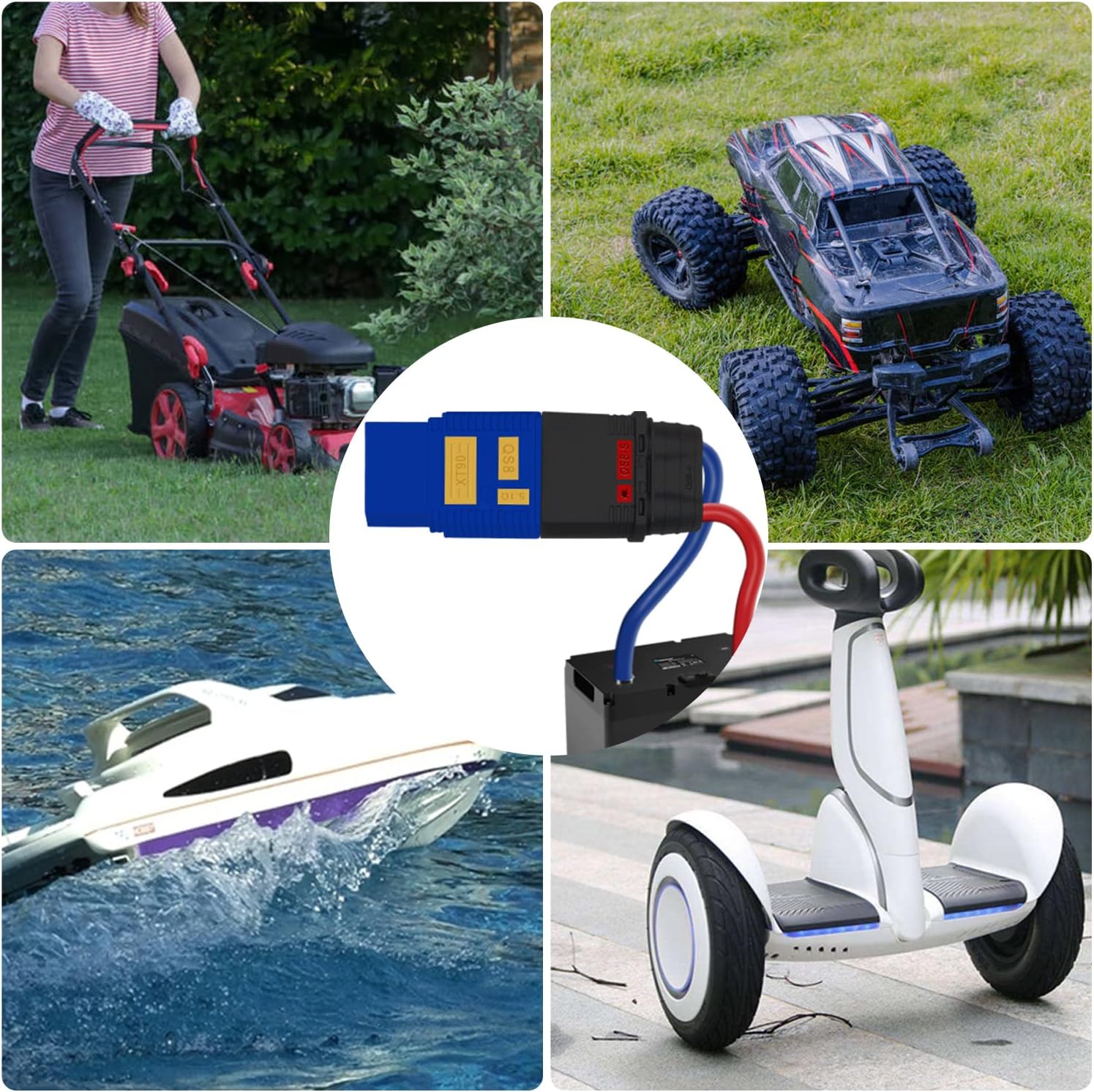 BABUVYA QS8 hembra a XT90 macho enchufe de alta corriente Antispark Conector Aplicación con control remoto Juguetes Drone Battery Charger Etc