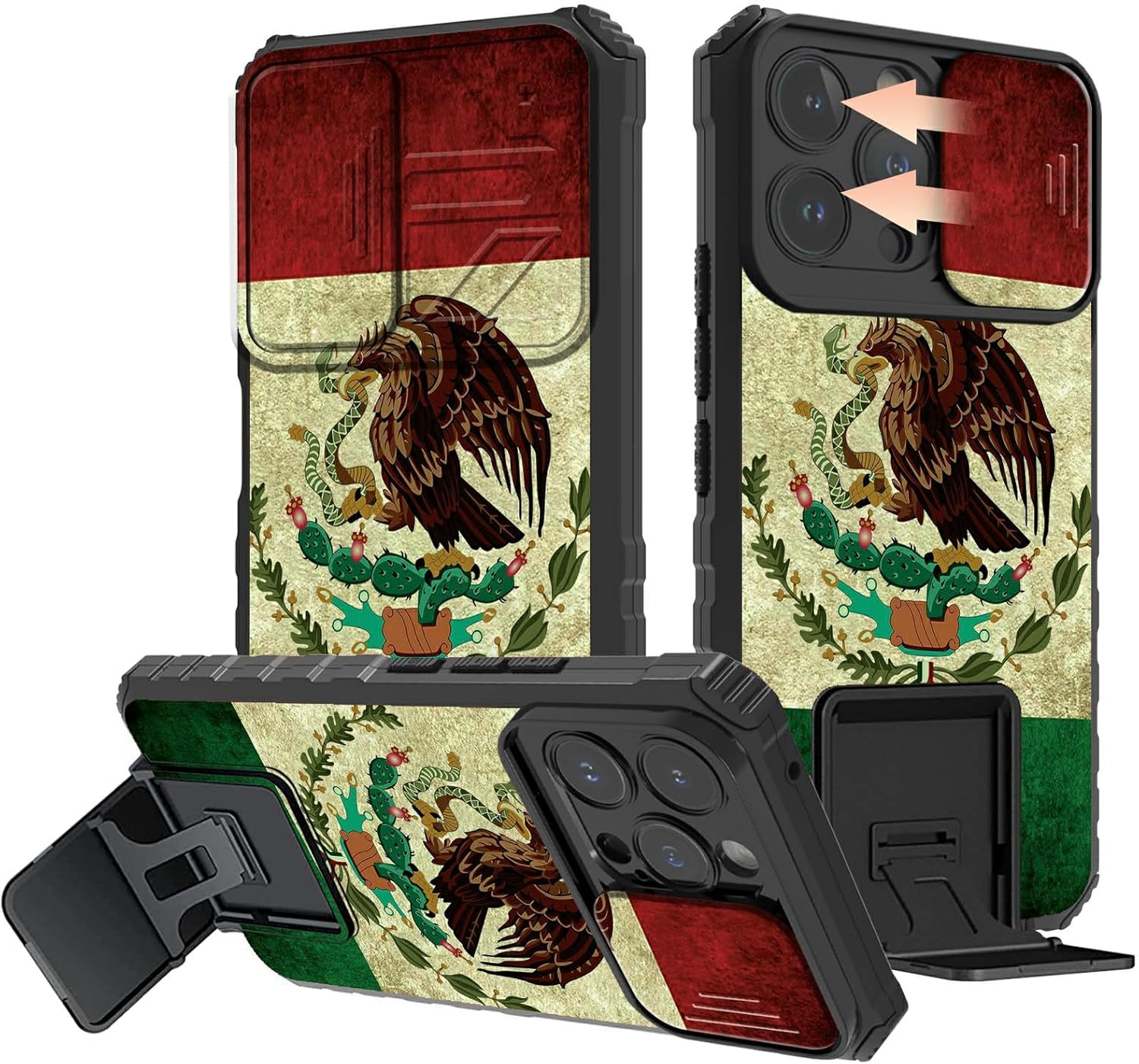 Rossy Funda para iPhone 14 Pro Max 2022, para iPhone 14 Pro Max con funda para cámara deslizante, soporte incorporado, funda de doble capa a prueba