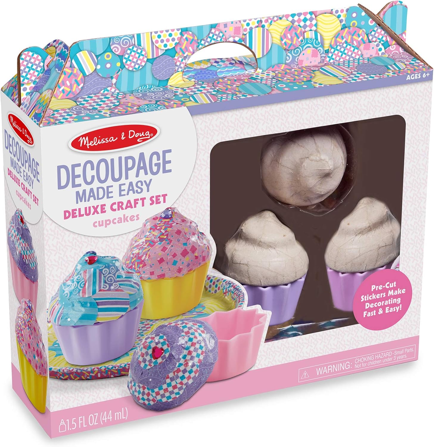 Melissa & Doug Decoupage Made Easy – Kit de manualidades de papel para magdalenas