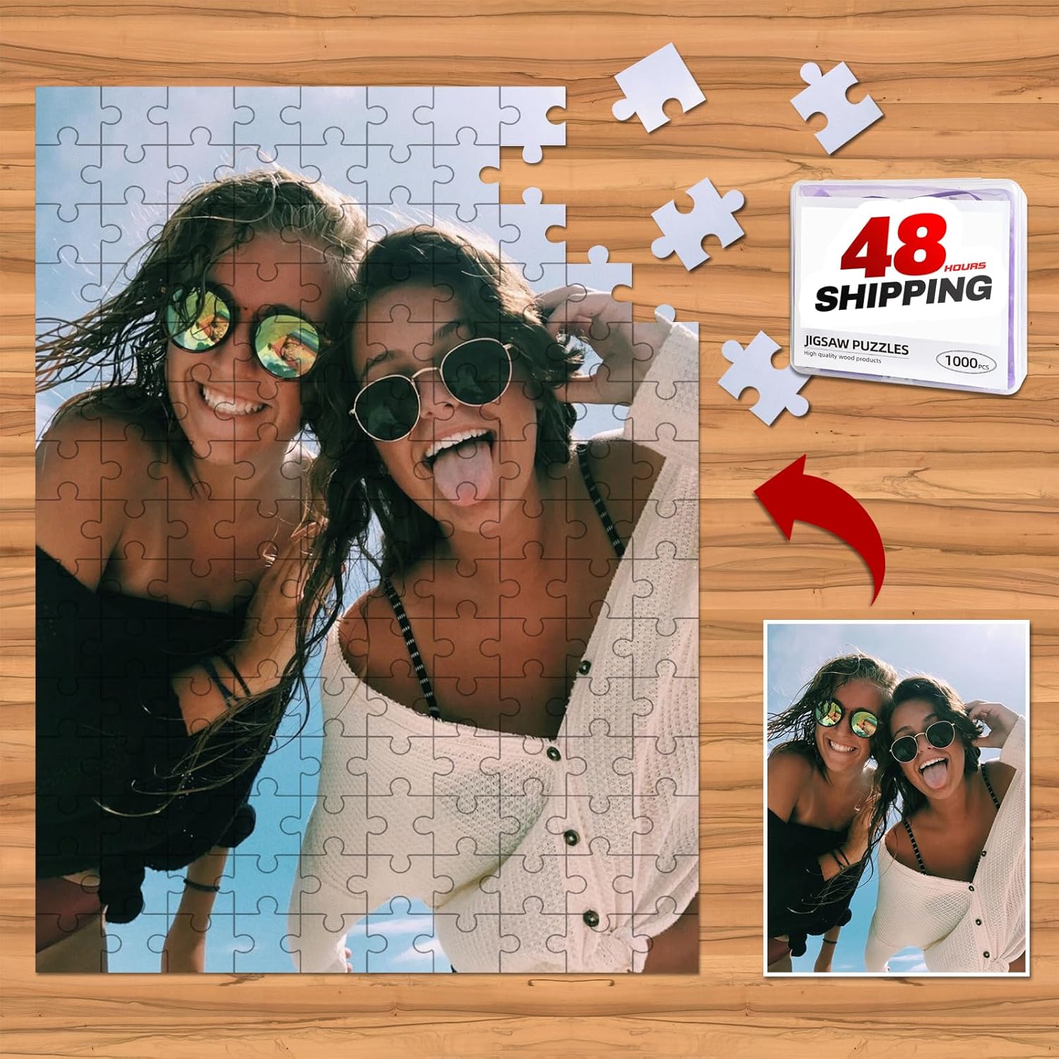 Rompecabezas personalizado de fotos, fotografías, rompecabezas con imagen personalizada, rompecabezas de 1000500300 piezas, regalos personalizados
