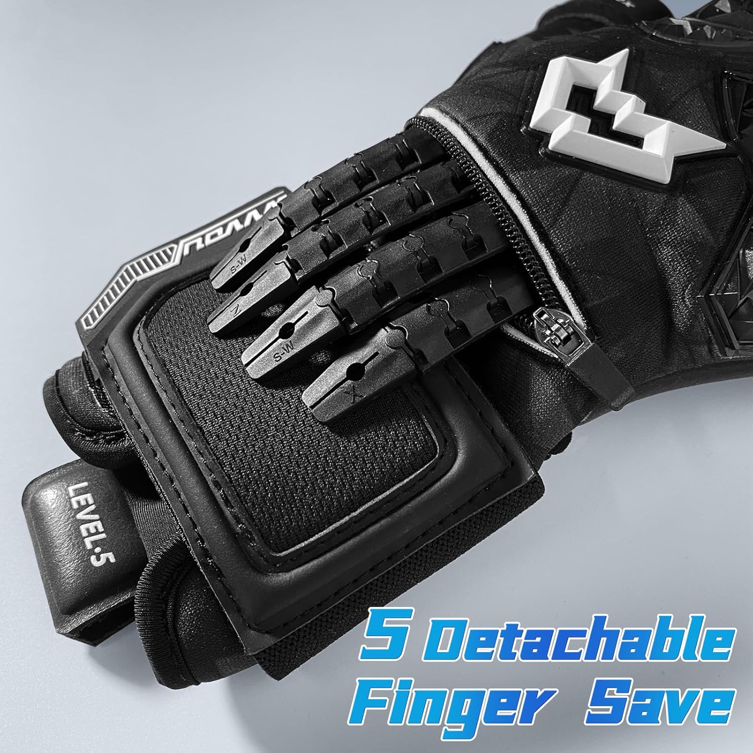 WVVOU Guantes de portero de fútbol para adultos y jóvenes, guantes de portero de alto rendimiento con 5 dedos desmontables, guantes de fútbol