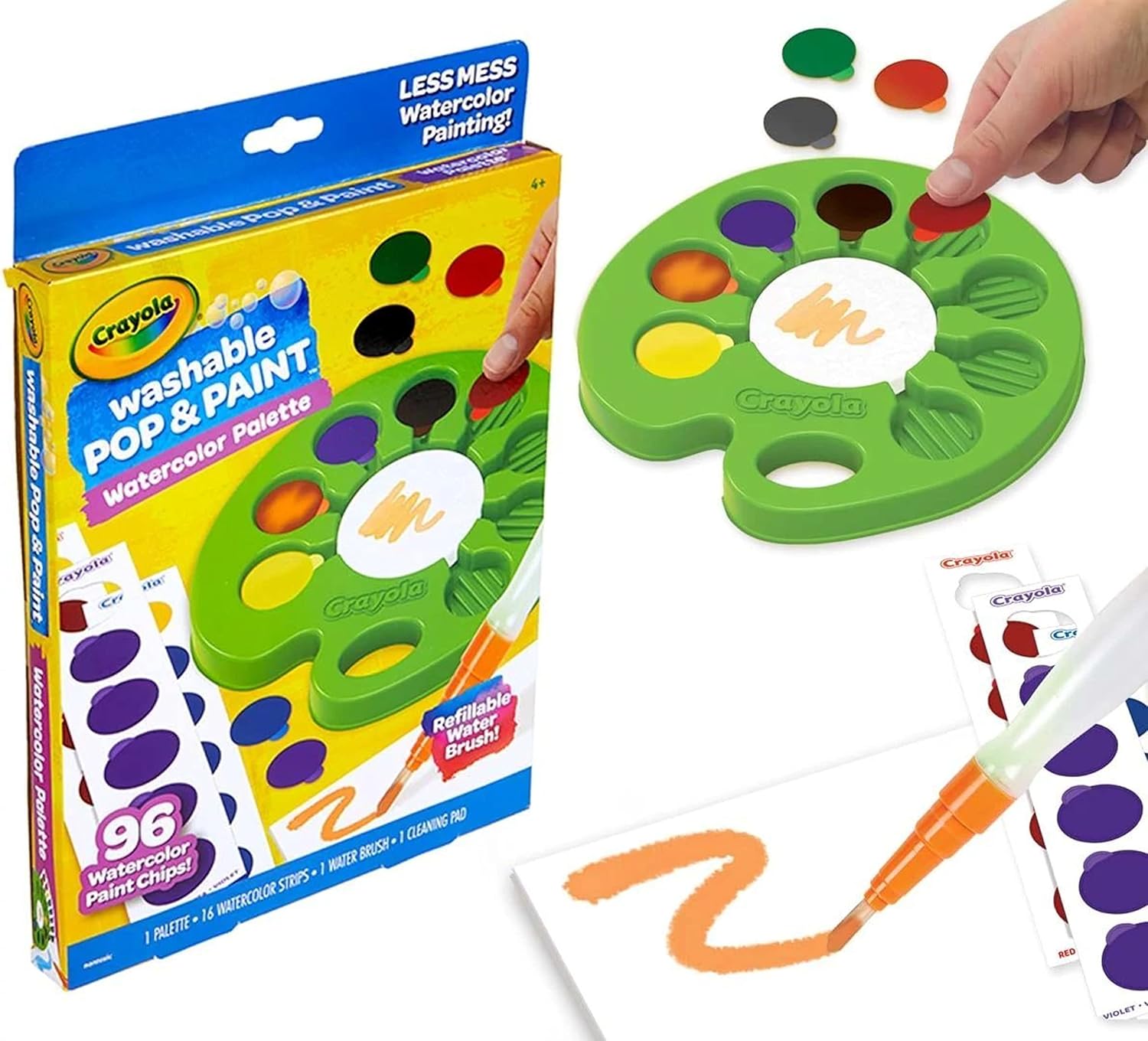 Crayola Juego de pintura de acuarela, paleta de pintura para reventar y pintar, pinturas lavables para niños, regalo (paquete de 2)