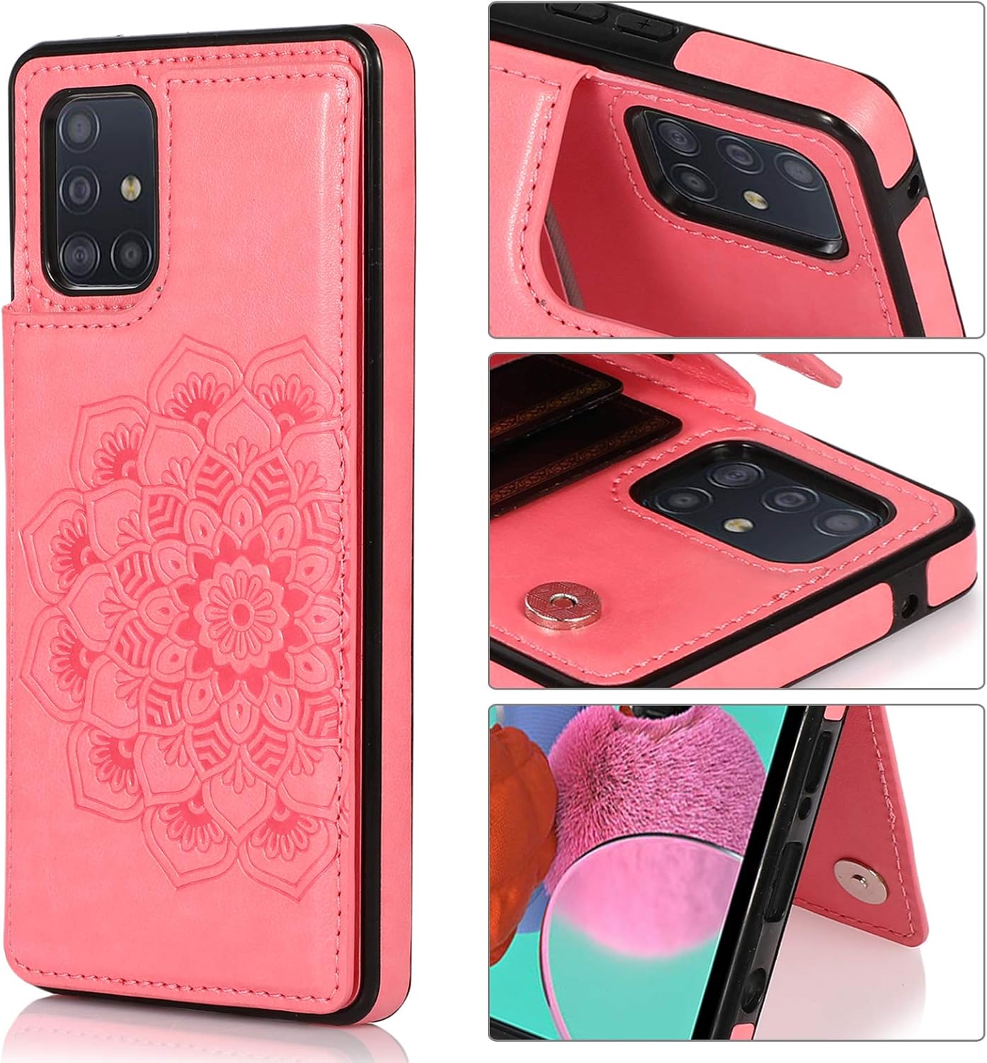 ACXLIFE Funda para Galaxy A51 5G A51 5G Tarjeta de crédito Funda protectora con ranura para tarjeta y funda de cuero delgada para Samsung A51 5G