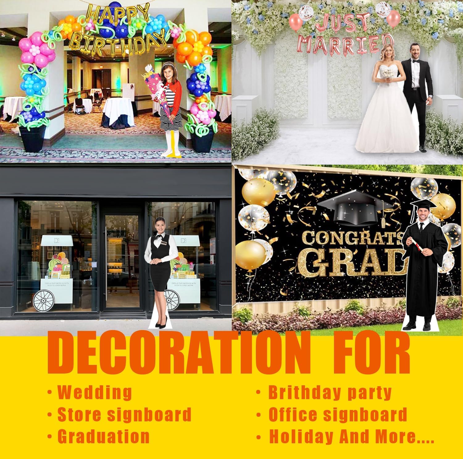 Personalizable. Recorte personalizado de cartón con soporte de caballete, perfecto para bodas, fiestas de cumpleaños y vacaciones, corte