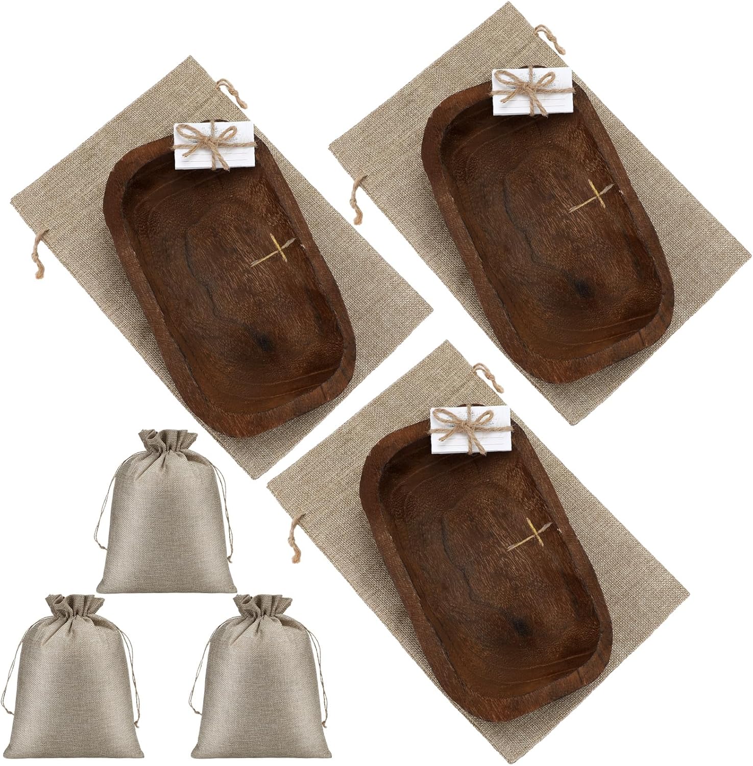 Eaasty 3 juegos de cuencos de masa pequeños de oración con tarjetas, cuenco de cruz religiosa, masa de oración cristiana, regalo religioso para