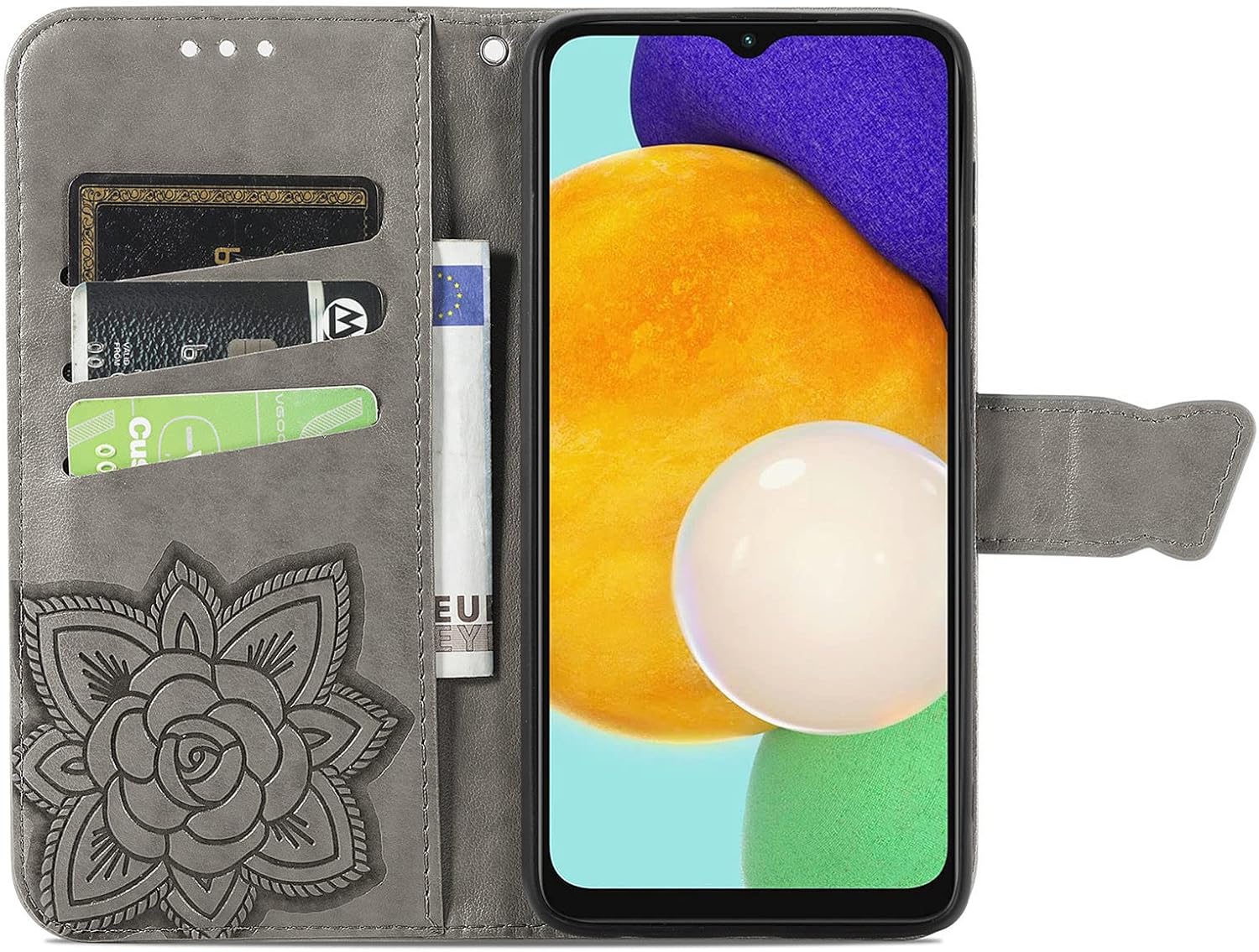 Monwutong Funda tipo cartera para Samsung Galaxy A13 5G, diseño de mariposa 3D, funda de piel sintética con cierre magnético fuerte y ranuras para