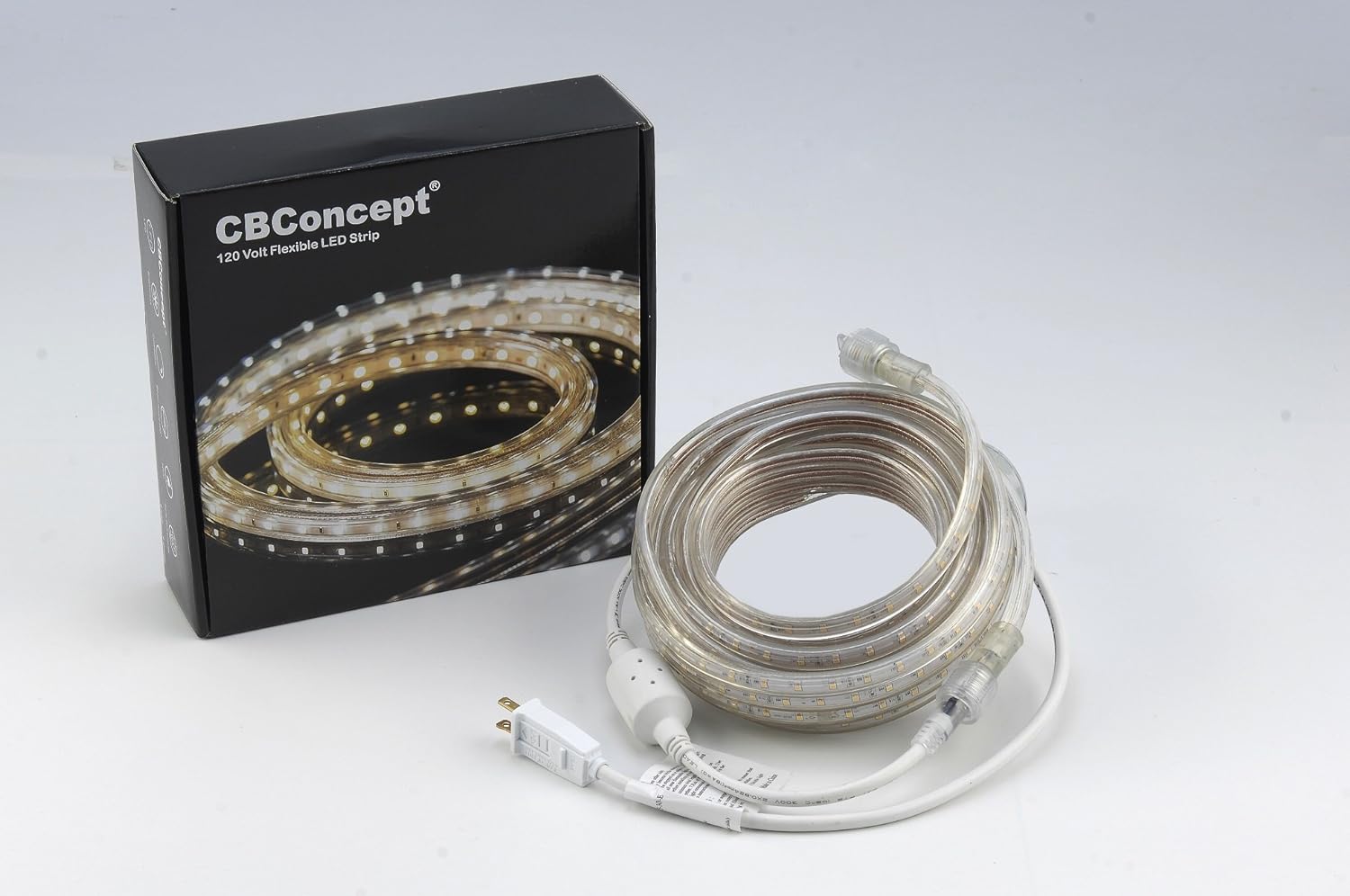 CBconcept Listado UL, 30 pies, 3200 lúmenes, rojo, regulable, 110-120 V CA, tira de luz LED plana flexible, 540 unidades 3528 SMD LED, uso en
