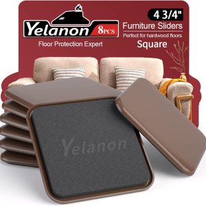 Deslizadores de muebles 8 unidades de 4 34 pulgadas cuadrados marrones deslizantes para muebles, deslizadores de muebles resistentes, almohadillas Deslizadores de muebles 8 unidades de 4 34 pulgadas cuadrados marrones deslizantes para muebles, deslizadores de muebles resistentes, almohadillas