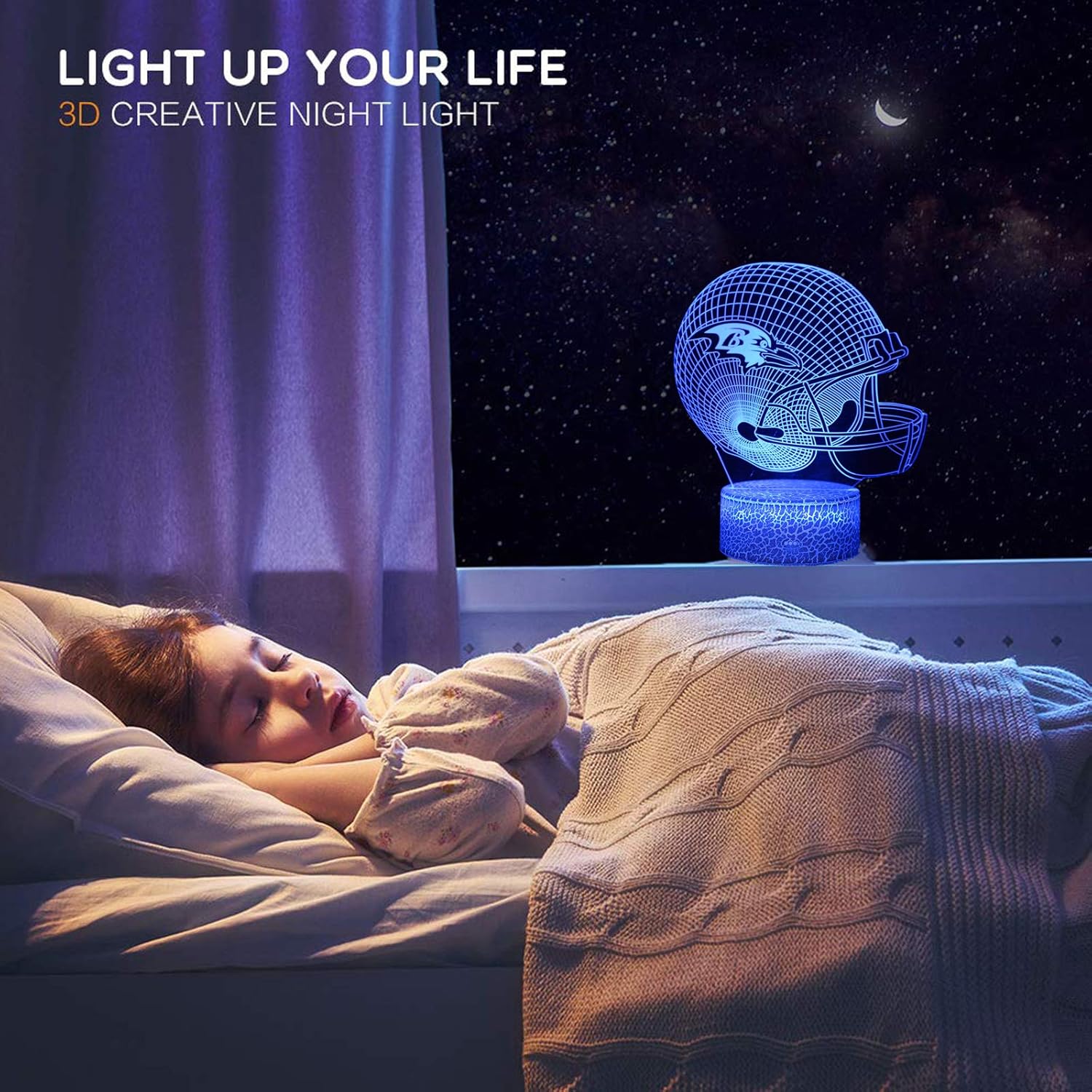 YYDSYCY Lámpara de mesa LED con ilusión óptica inteligente de 7 colores, lámpara de mesa de acrílico para hombres, mujeres, niños, adolescentes