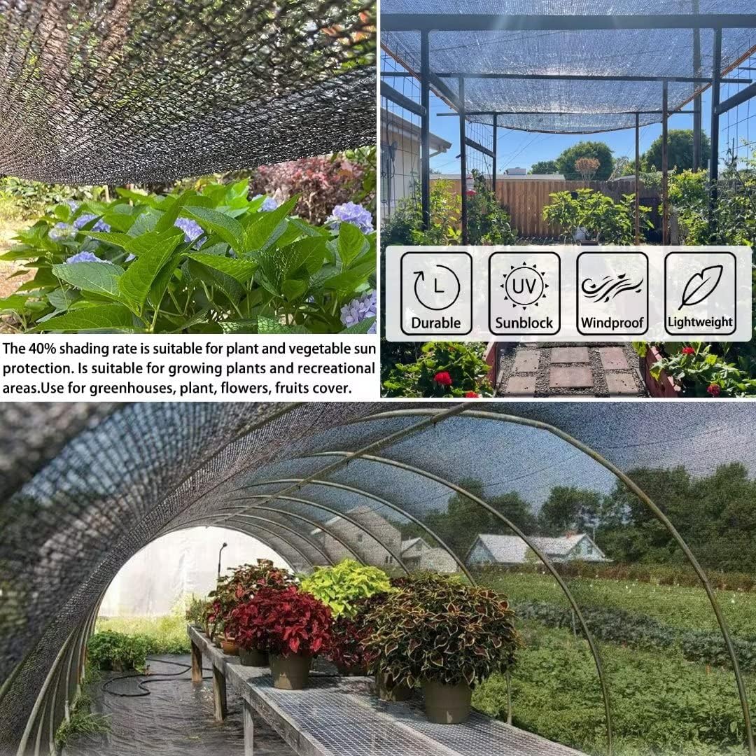Paño de sombra para plantas de invernadero, 40-50% bloqueador solar, para exteriores, jardín, pérgola, patio, césped, plantas, paños para perrera,