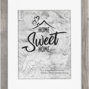 Califortree Portarretratos gris de 11 x 14 pulgadas, para exhibir fotos de 8 x 10 pulgadas con paspartú o de 11 x 14 pulgadas sin paspartú, cristal Califortree Portarretratos gris de 11 x 14 pulgadas, para exhibir fotos de 8 x 10 pulgadas con paspartú o de 11 x 14 pulgadas sin paspartú, cristal