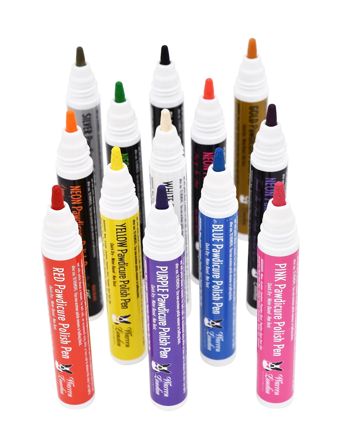 Warren London Pawdicure – Bolígrafos de esmalte de uñas para perro, fabricados en Estados Unidos, secado rápido, bajo olor, accesorios no tóxicos