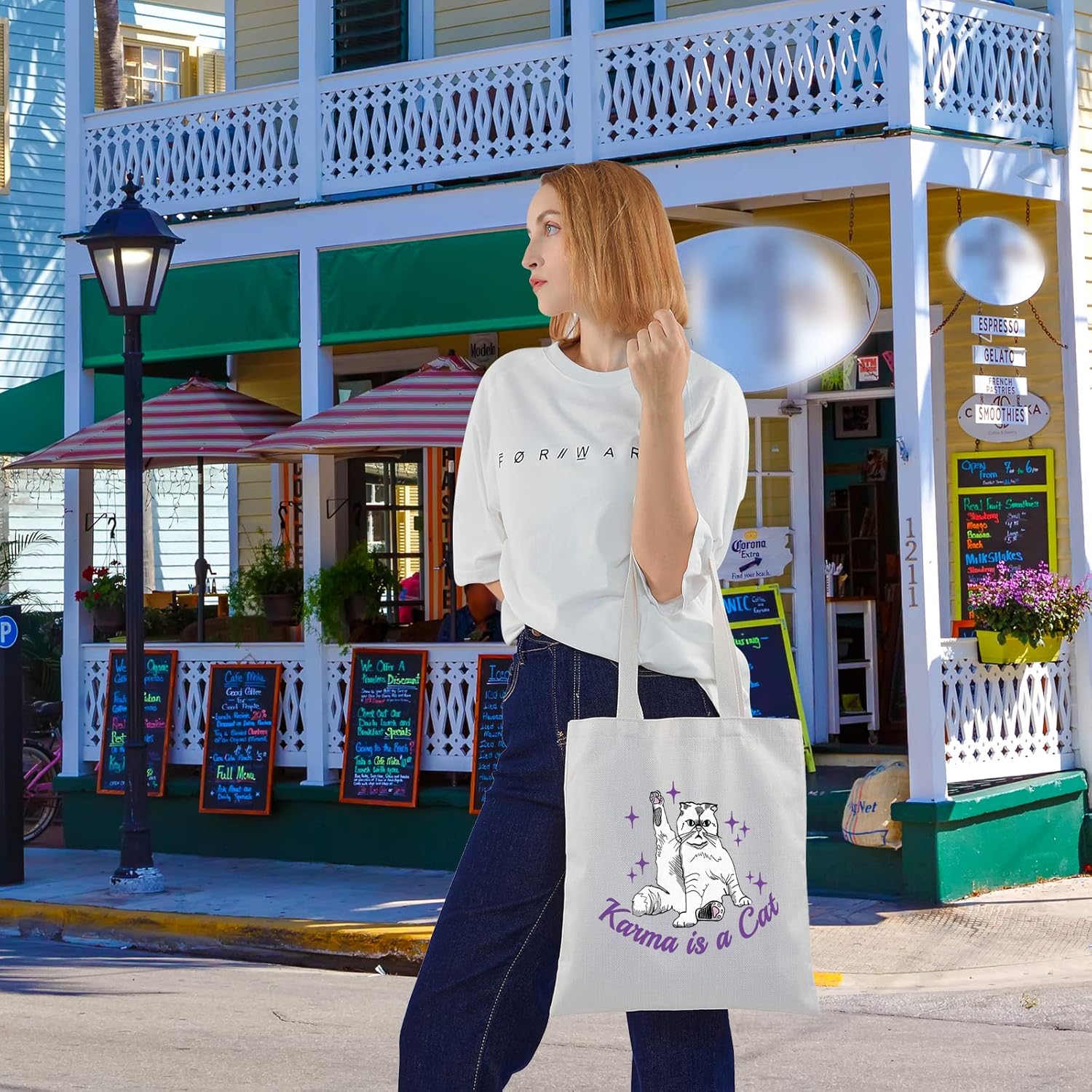 BLUPARK Bolsa de compras inspirada en álbumes, bolsa de hombro para amantes de los gatos, mercancía cantante, regalo inspirado en el cantante, bolsa