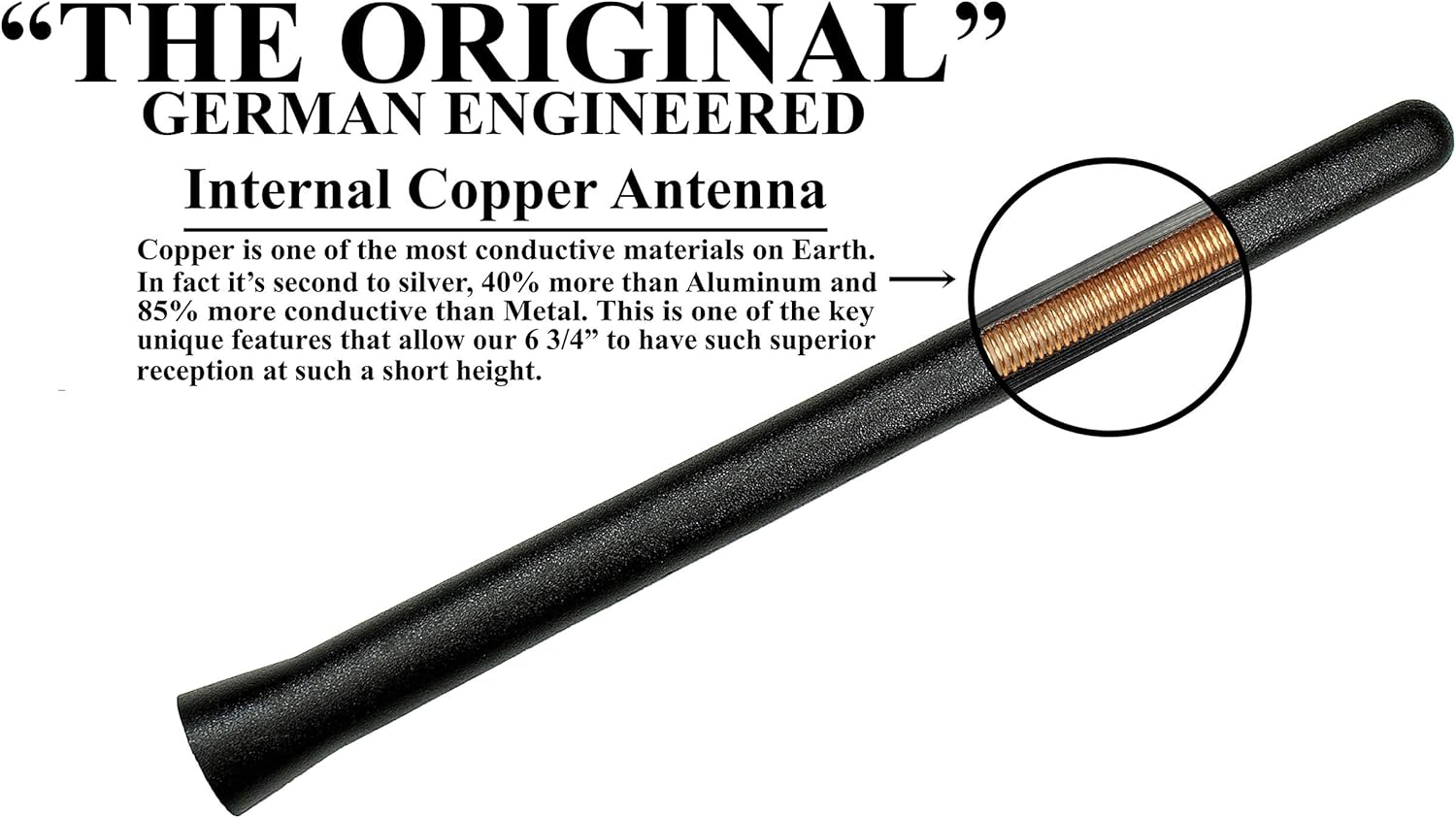 AntennaMastsRus – La original de 6 34 pulgadas es compatible con Chevrolet Cobalt (2006-2010) – Antena de goma corta a prueba de lavado de autos –
