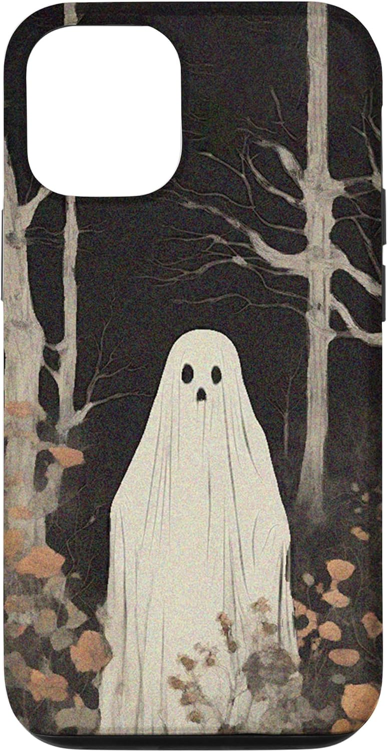 Funda para iPhone 1212 Pro, diseño floral vintage con diseño de fantasmas de Halloween