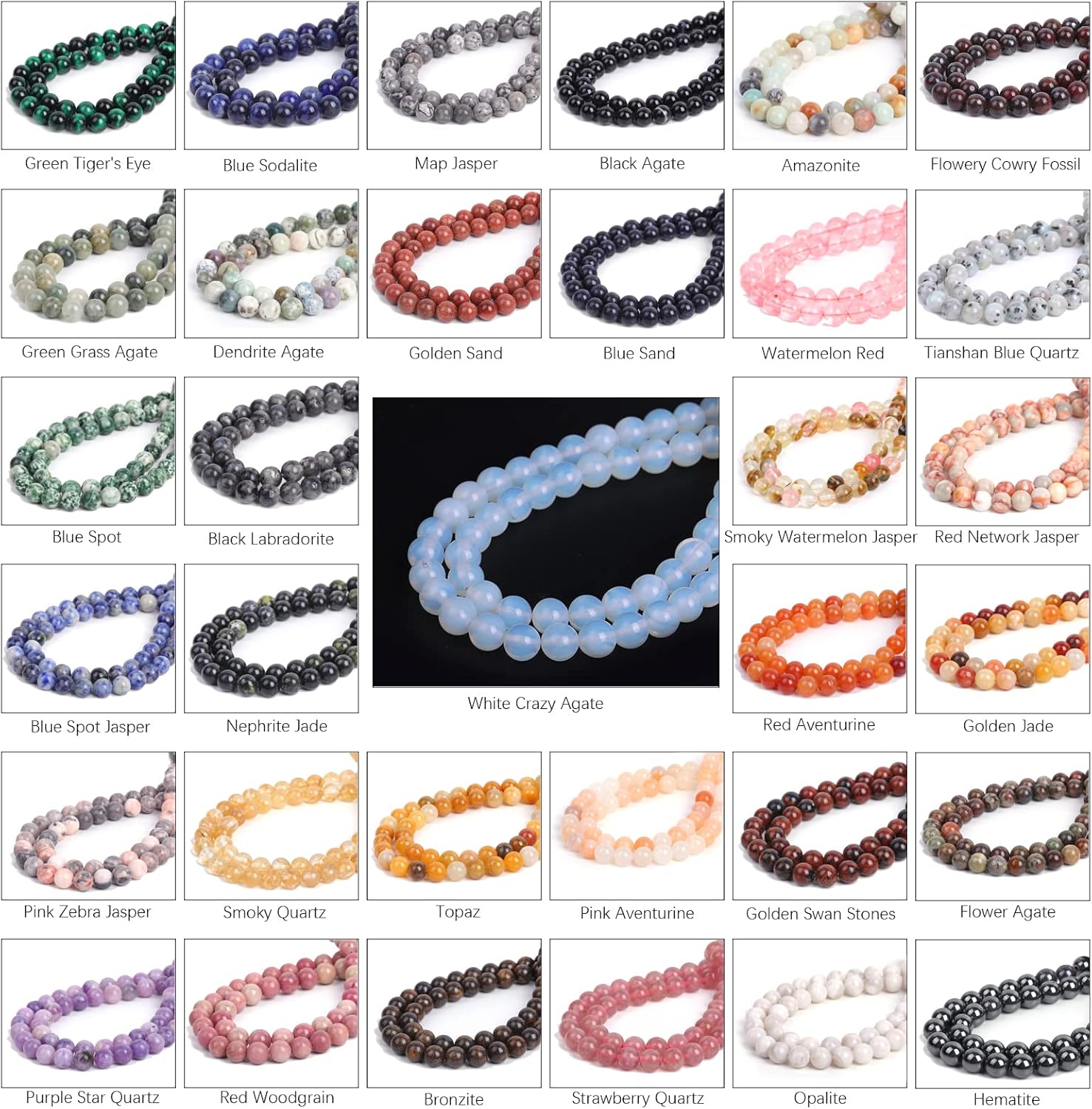 85 cuentas de piedras preciosas naturales de 0.157 pulgadas, cuentas de piedra de energía curativa de 15.5 pulgadas para fabricación de joyas,